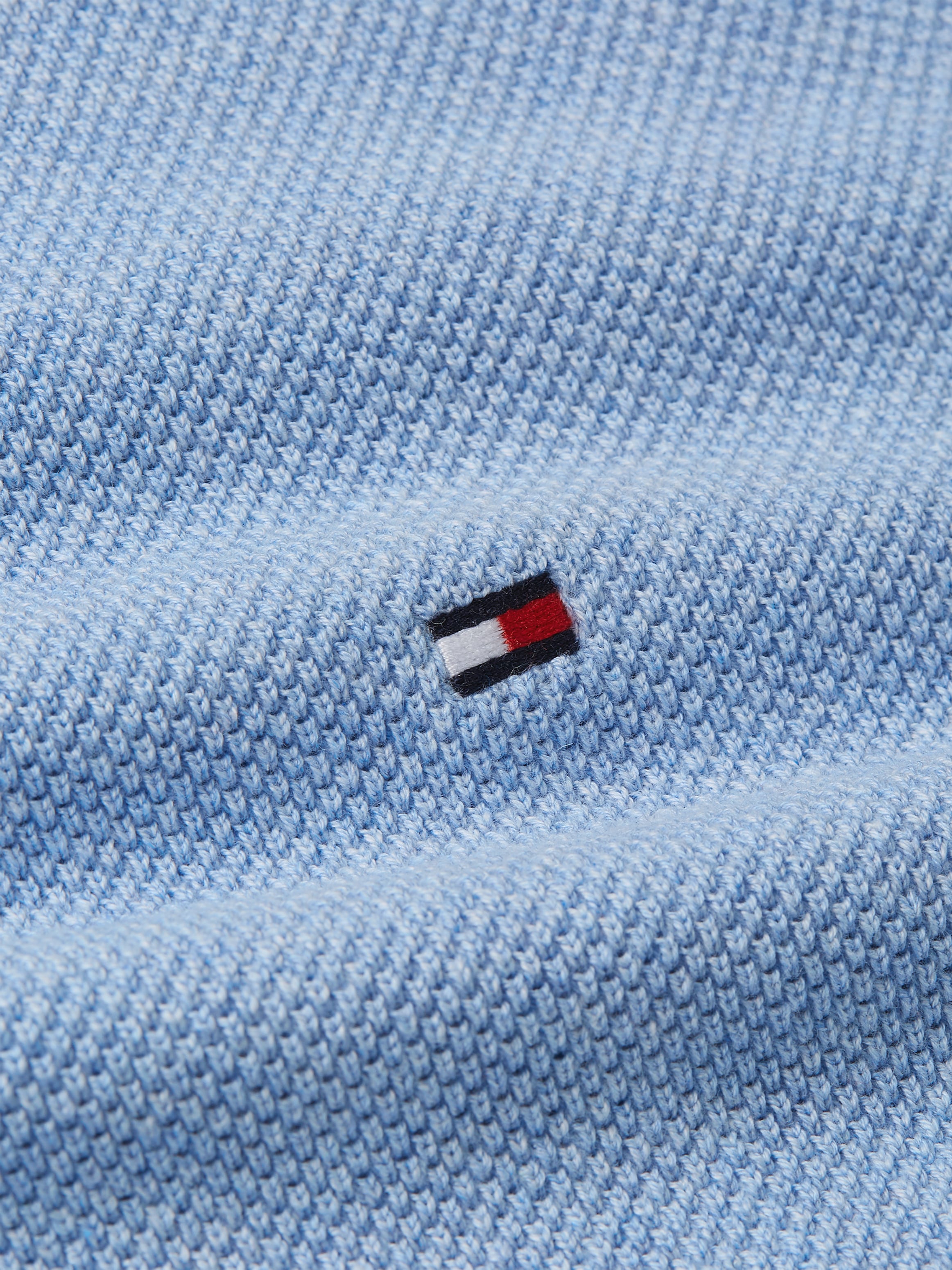 Tommy Hilfiger Rundhalspullover »ESSENTIAL STRUCTURE CREW NECK mit Struktur und Label«, unifarben, casual, regular fit, Baumwolle, Rundhals
