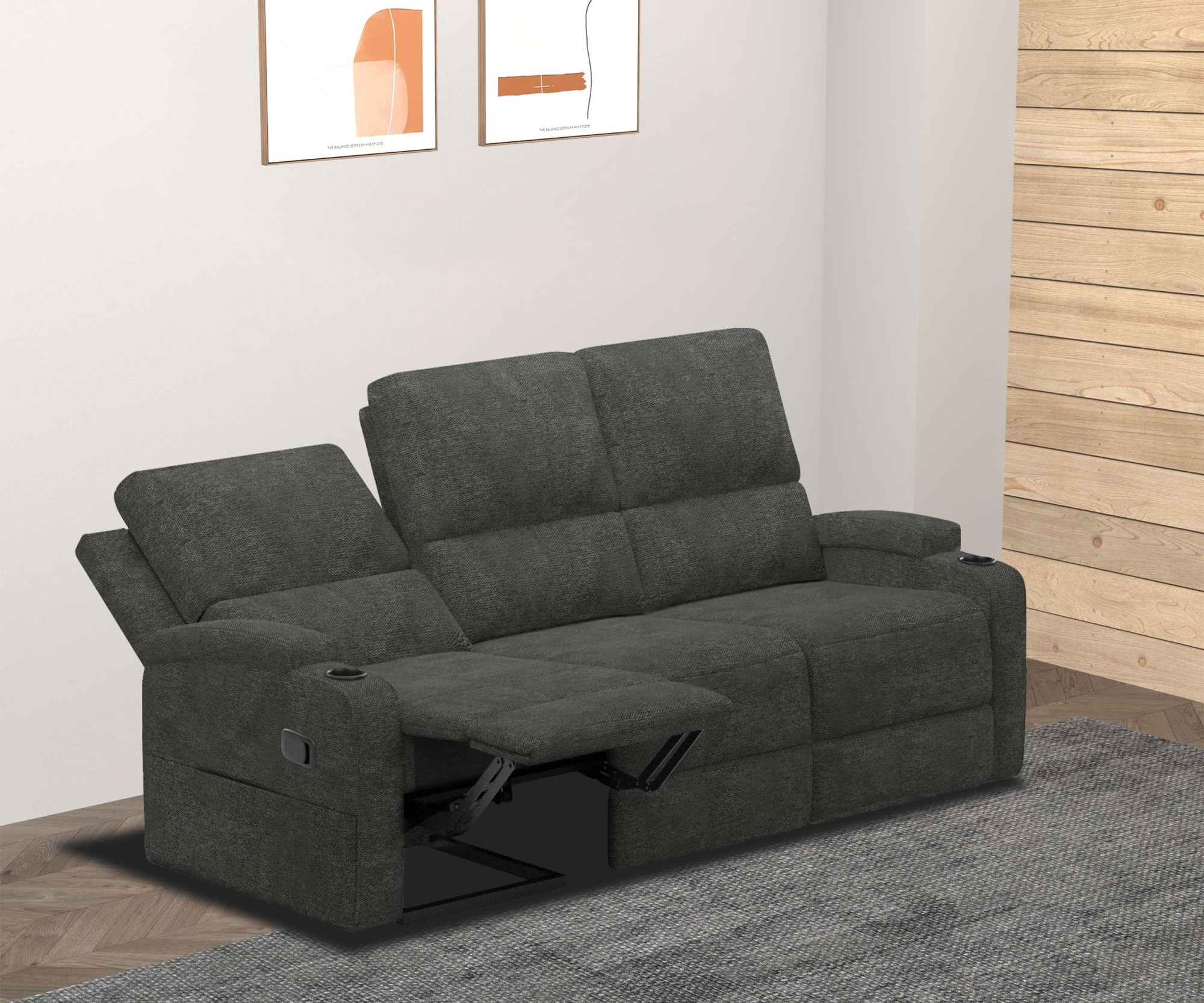 Home affaire 3-Sitzer »Napori« Kinosofa mit 2 x Relaxfunktion und Getränkehalter