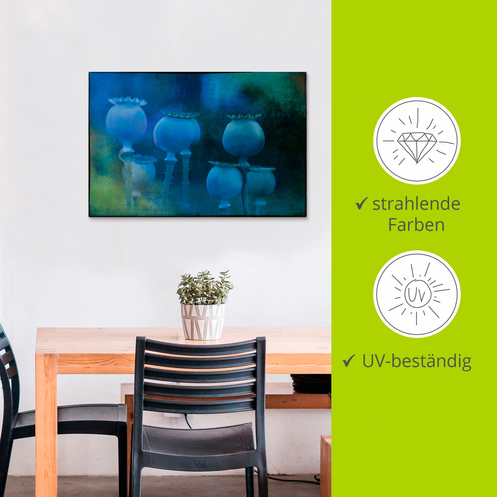 Artland Wandbild »Blaumohn«, Zen Bilder, (1 St.), als Alubild, Outdoorbild in verschied. Größen