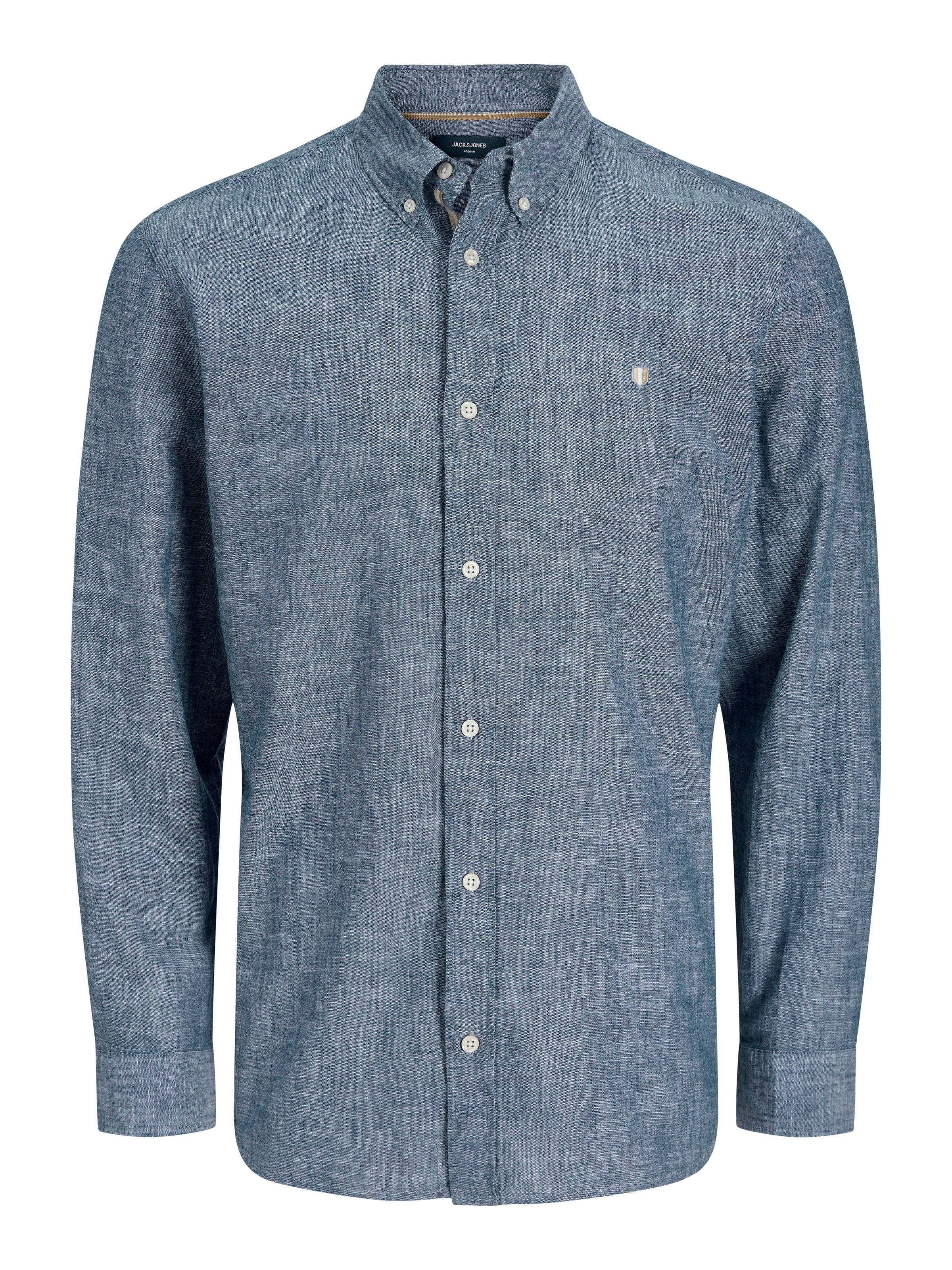 Jack & Jones Langarmhemd »JPRBLUSUMMER LINEN BLEND SHIELD LS SHIRT« Baumwolle mit Leinen, normal geschnitten