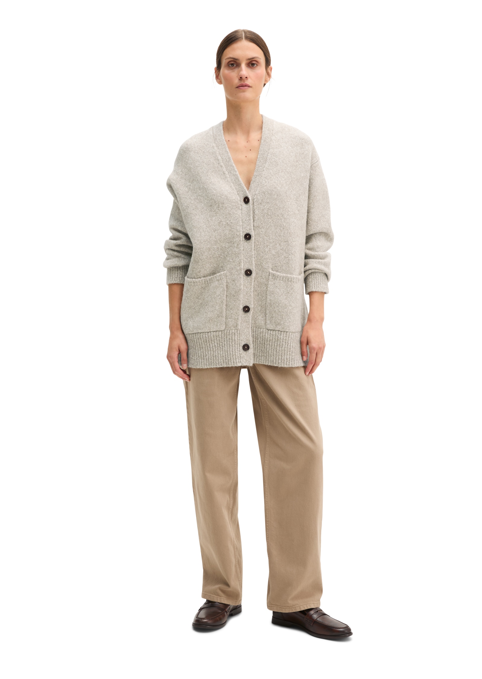 Marc O'Polo Longstrickjacke loose aus kuscheligem Organic Cotton-Alpakawolle-Mix