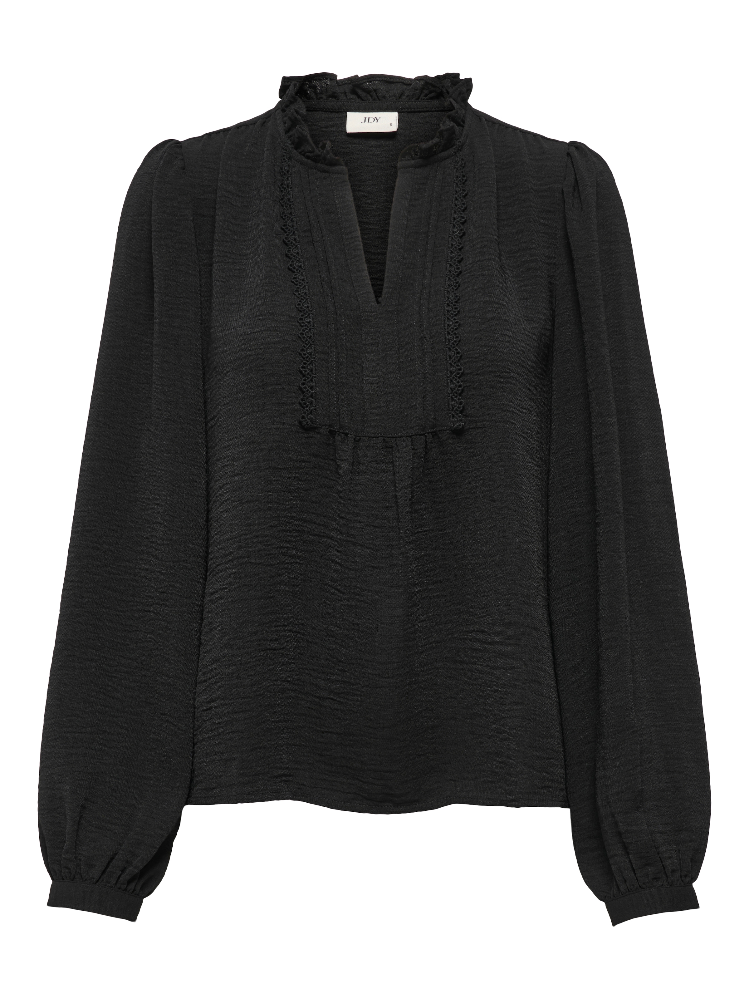 JDY Langarmbluse »JDYRACHEL LIFE L/S PINTUCK TOP WVN NOOS«, im romantischen Look mit Spitzenbordüre