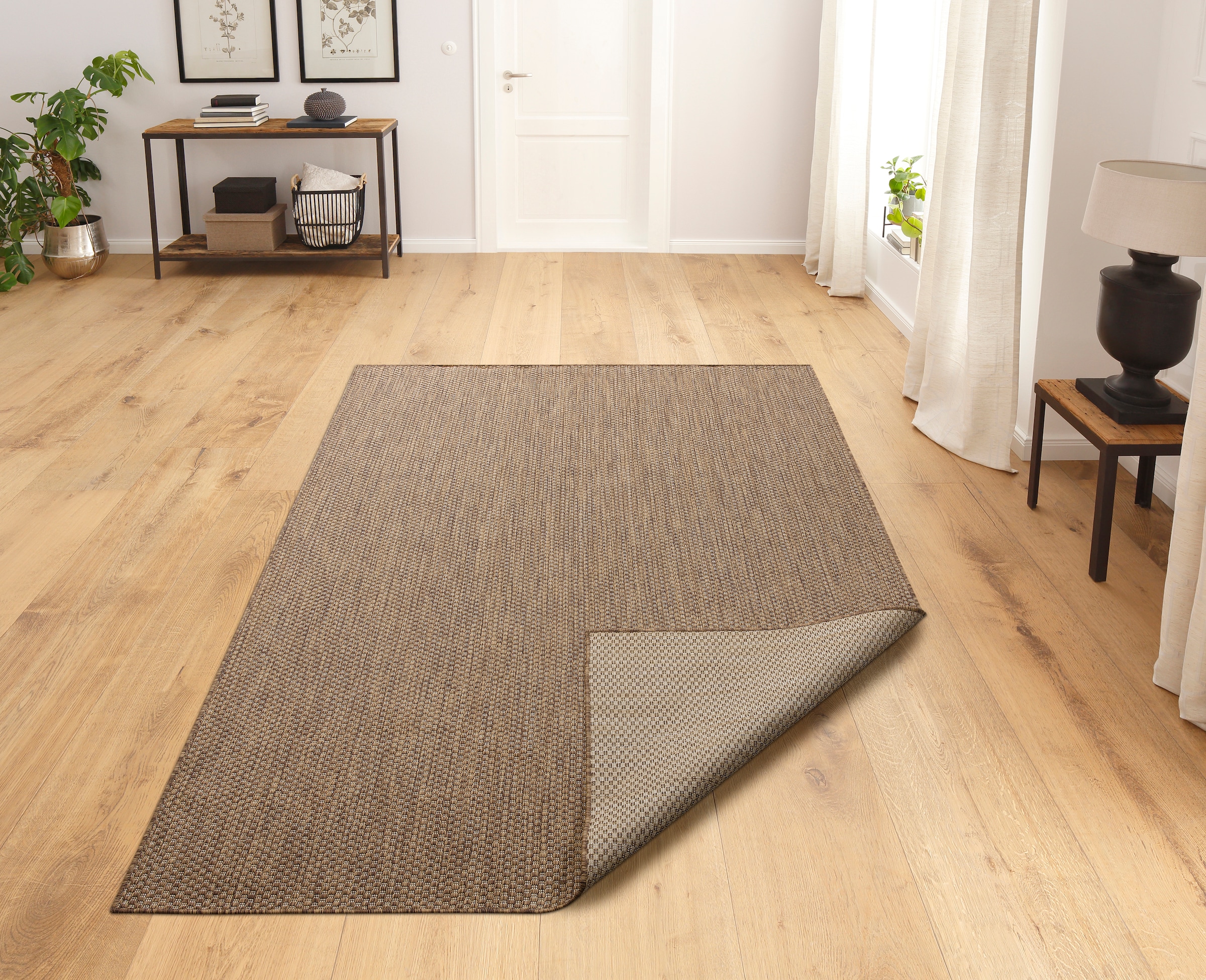 my home Teppich »Rhodos, In-und Outdoor geeignet« rechteckig 3 mm Höhe Sisal-Optik, Wetterfest & UV-beständig, Wohnzimmer, Balkon, Camping