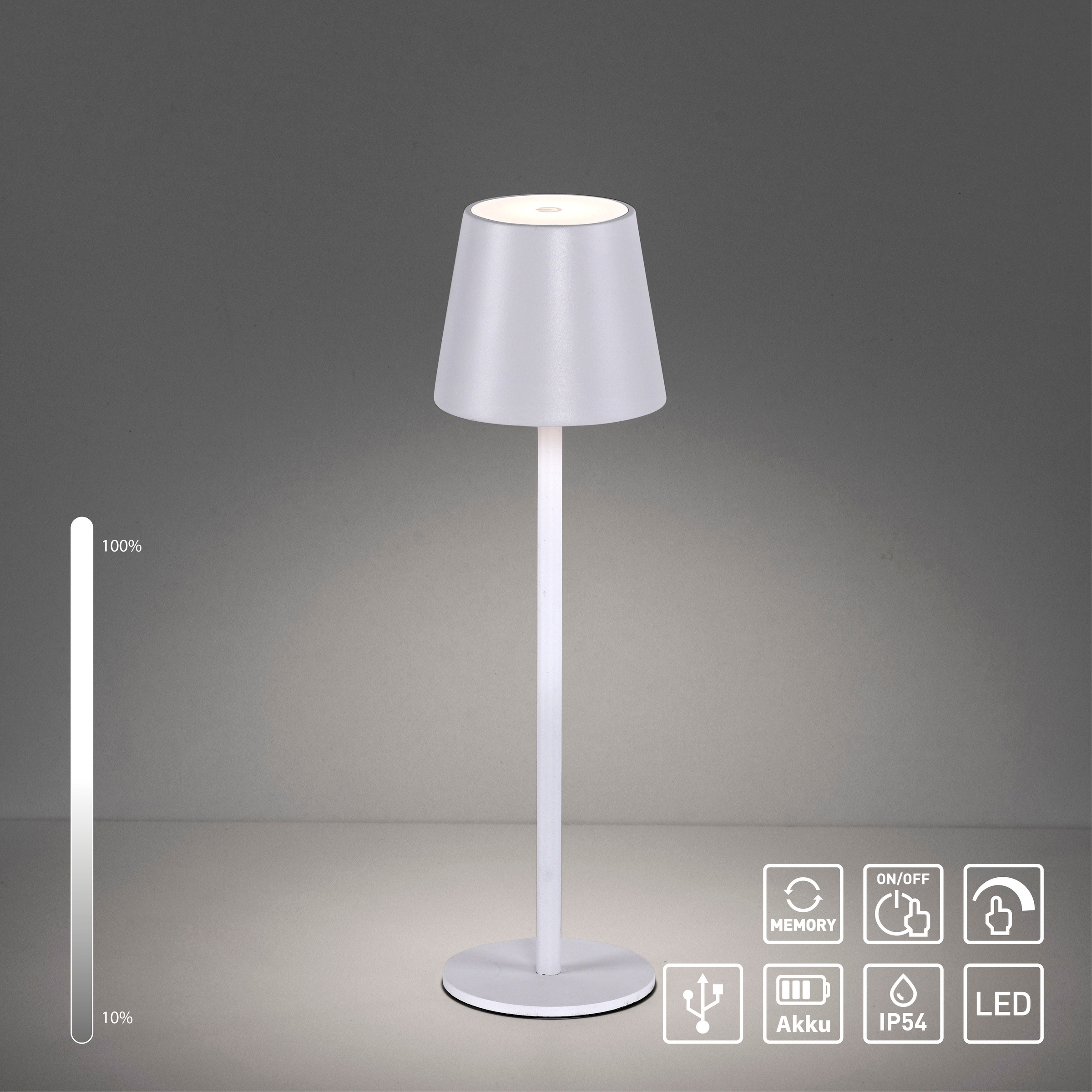 JUST LIGHT LED Tischleuchte »EURIA, 2er Set«, 1 flammig, Leuchtmittel LED-Board | LED fest integriert, LED Akku Tischlampe