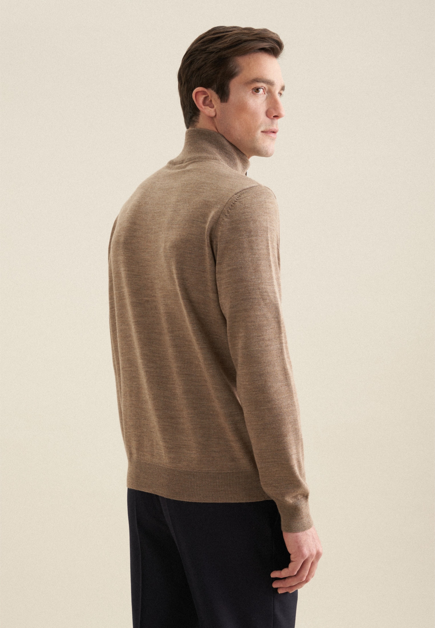 seidensticker Strickpullover »Schwarze Rose«, Quarter Zip Uni