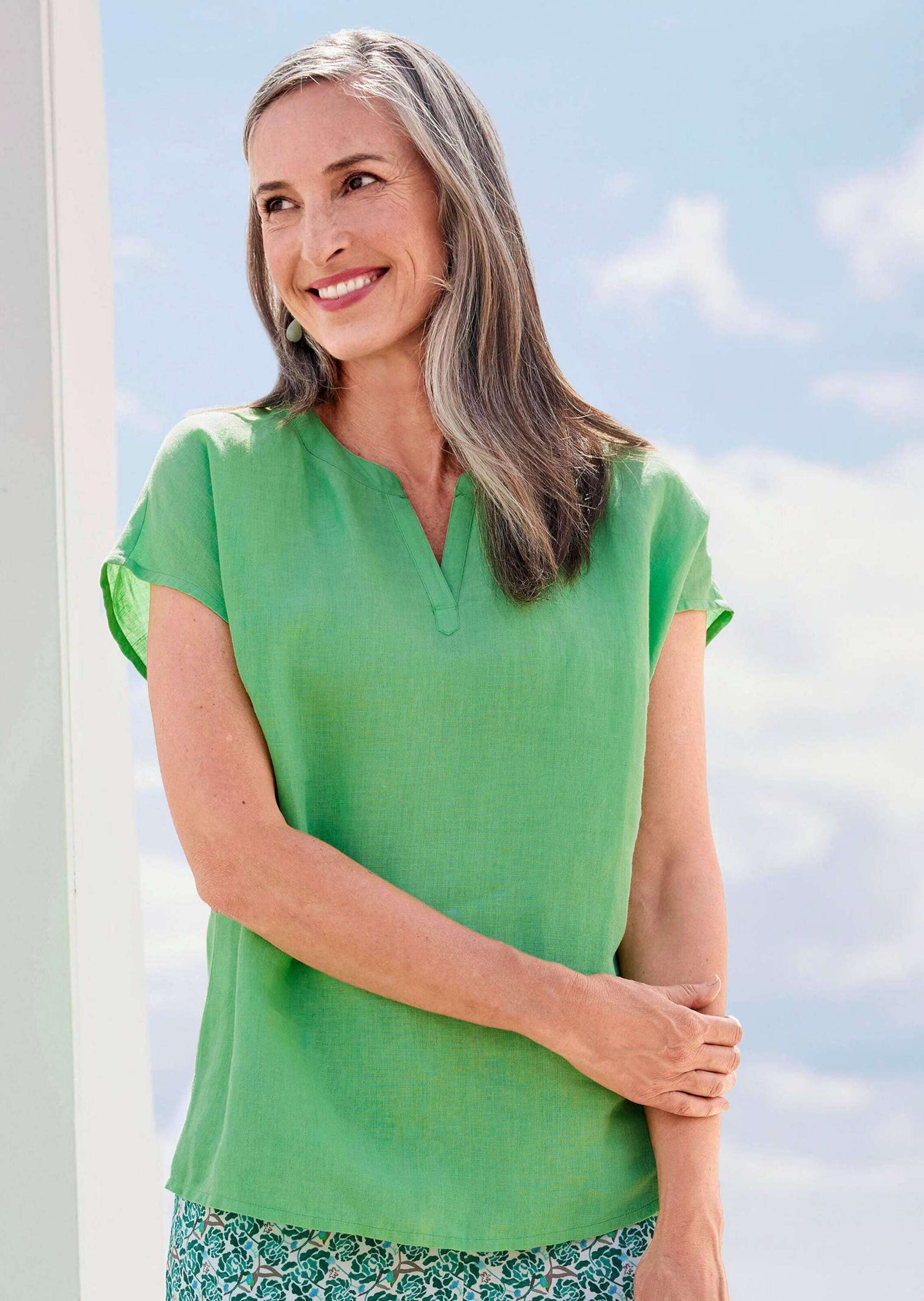 GOLDNER Tunika »Luftige Sommerbluse aus Leinenmix«
