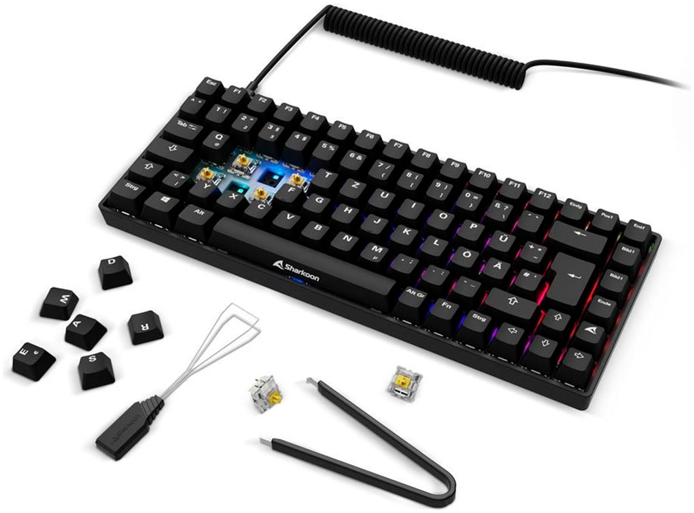 Sharkoon Gaming-Tastatur »SKILLER SGK50 S3« (Fn-Tasten | Gaming-Modus | Licht-Bewegungs-Sensor | Makrotasten | Profil-Speicher | USB-Anschluss)