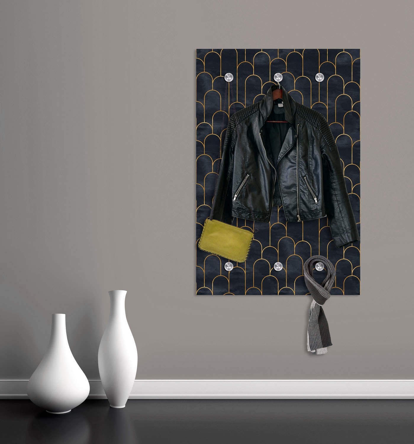 queence Garderobenleiste »Bogen« mit 6 Haken, 80 x 120 cm