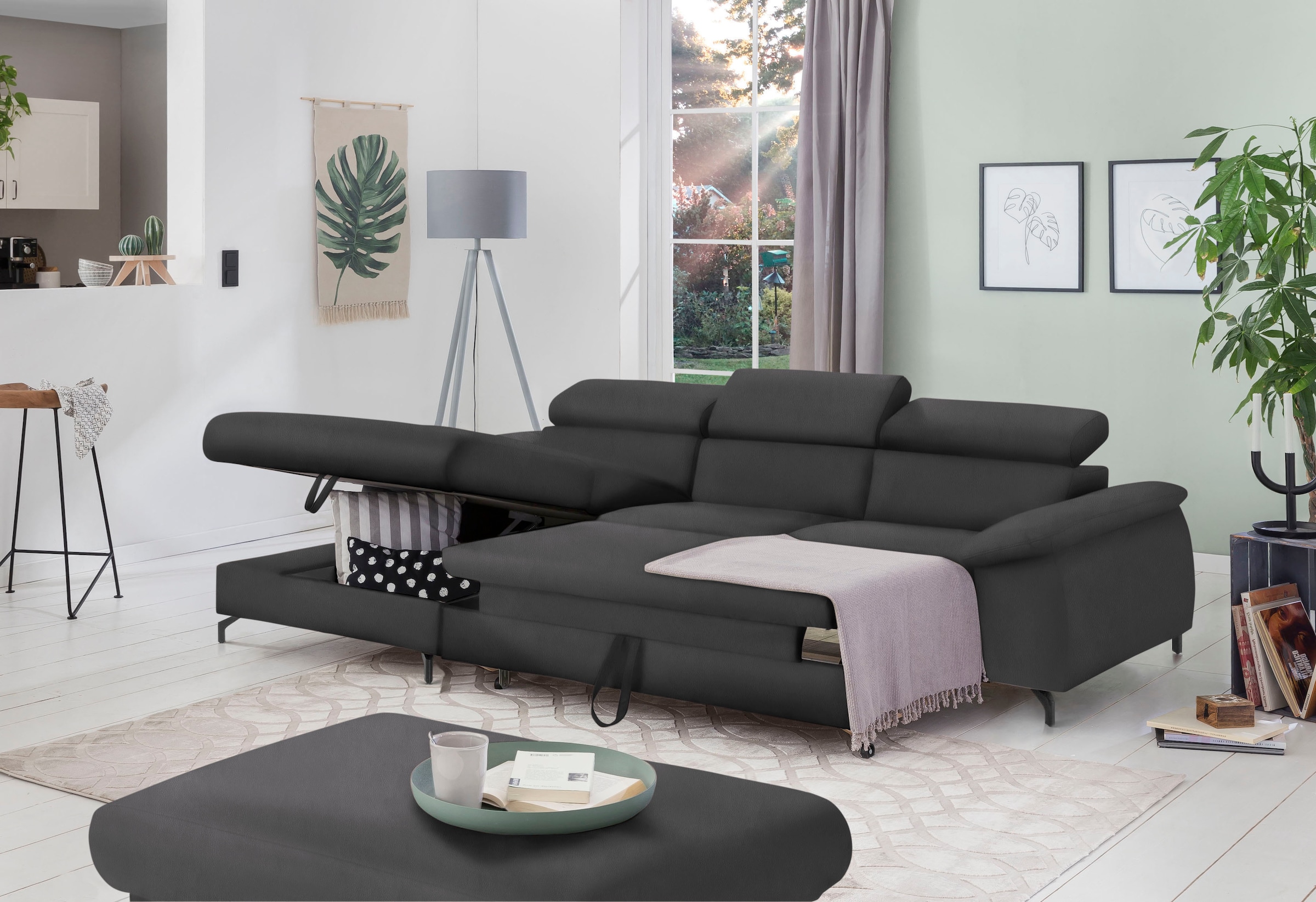 COTTA Ecksofa »Kitty L-Form«, mit Kopfteilverstellung, wahlweise mit Bettfunktion & Bettkasten