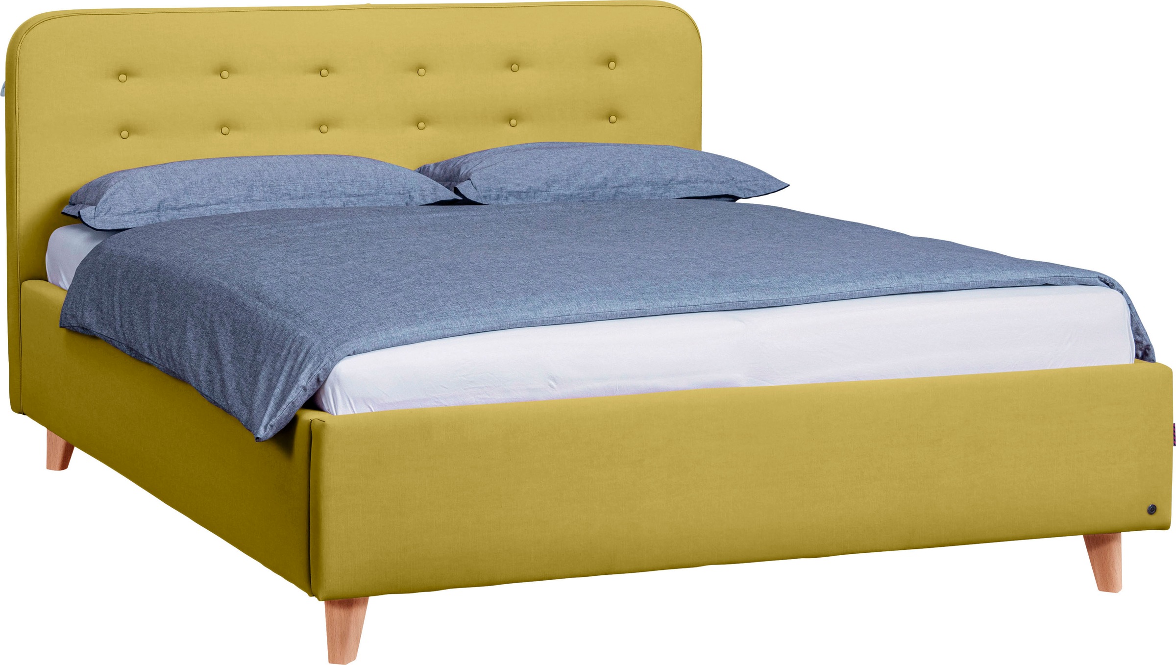 TOM TAILOR Polsterbett »NORDIC BED«, mit Knopfheftung im Kopfteil, Füße Buche natur