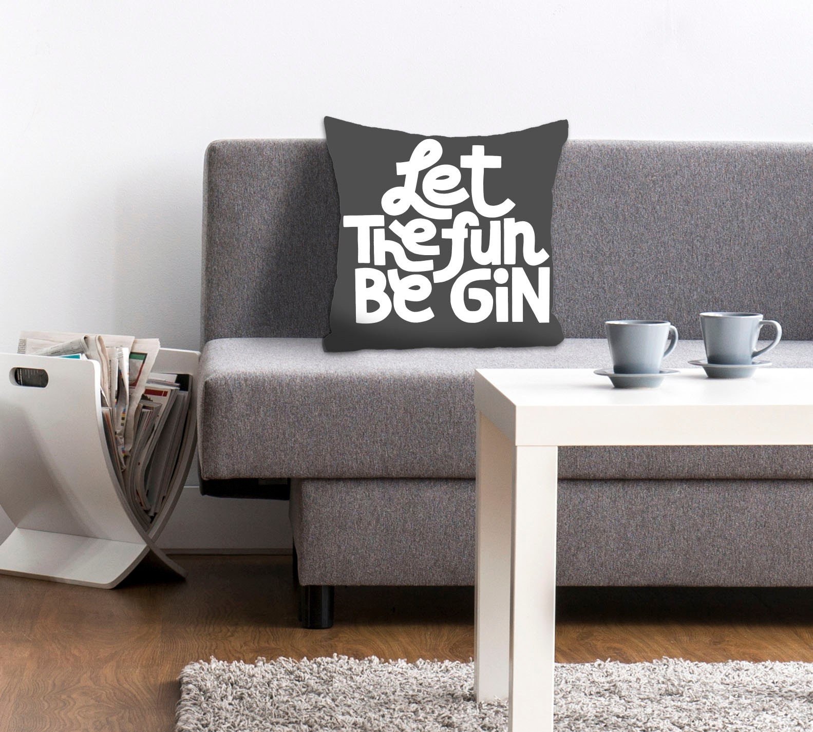 queence Dekokissen »LET THE FUN BE GIN«, mit einem Schriftzug