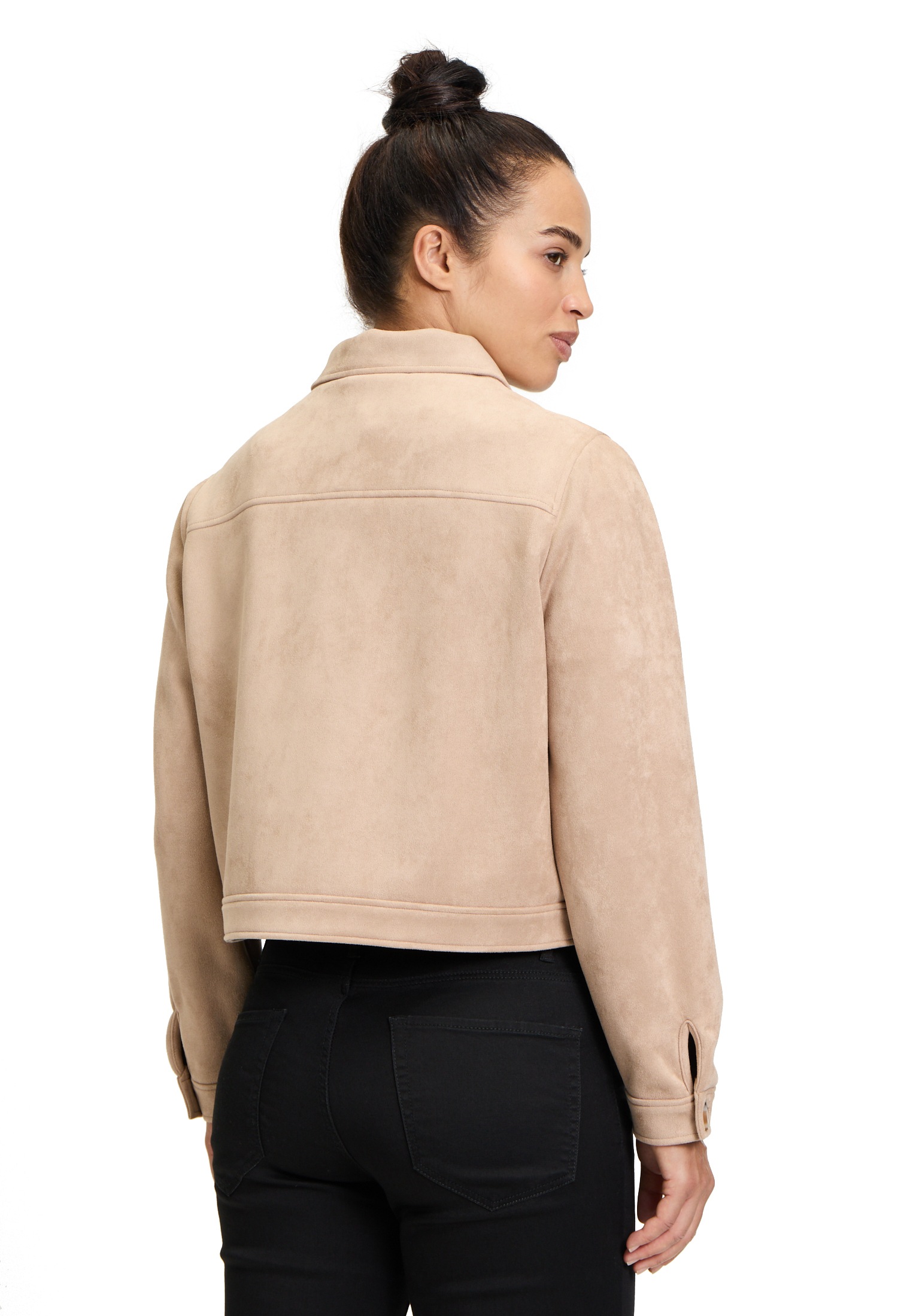 Betty&Co Lederimitat-Blazer »Kunstleder-Jacke mit aufgesetzten Taschen«