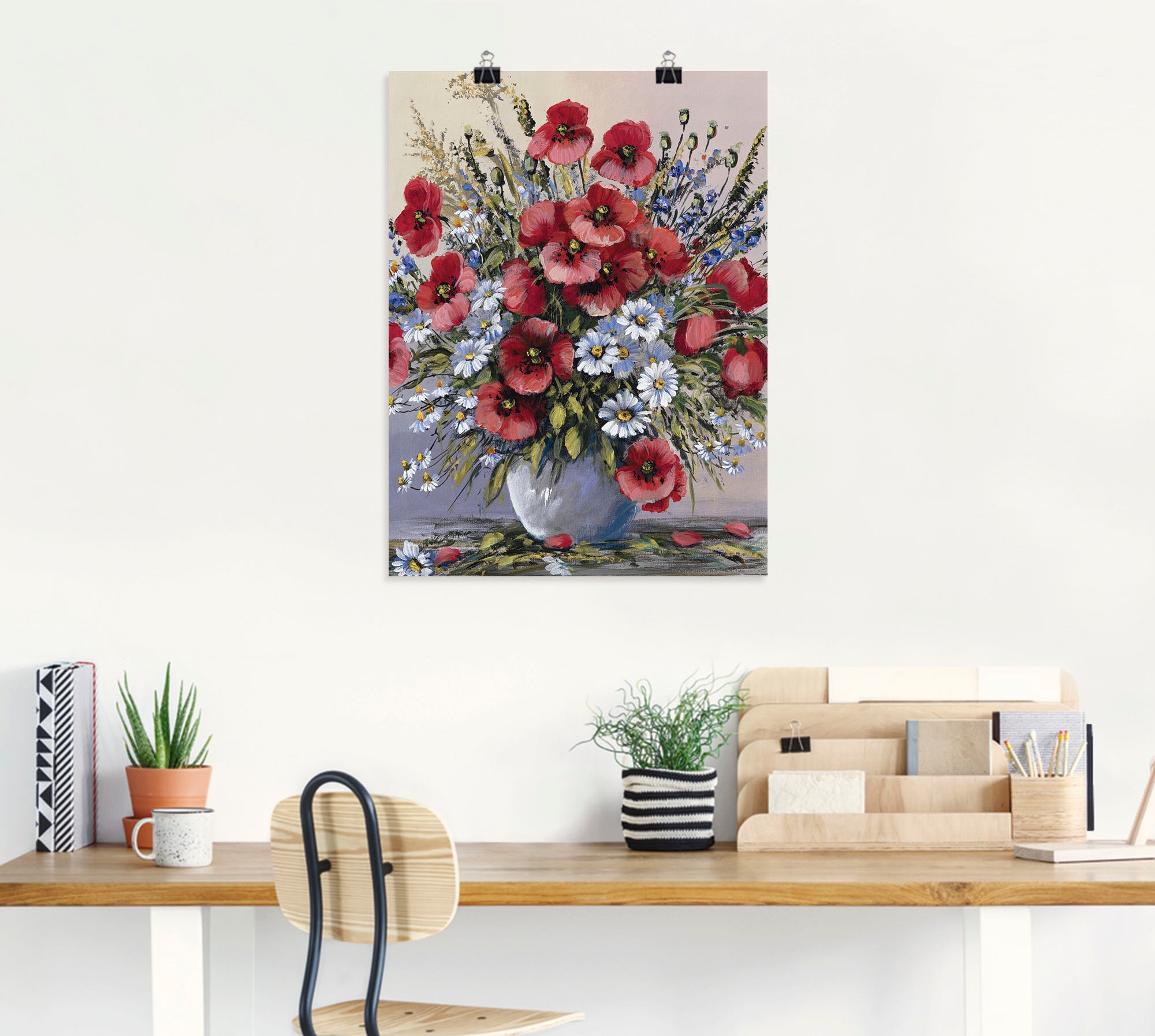 Artland Wandbild »Rote Mohnblumen« Blumen 1 Stk. tlg. als Leinwandbild, Poster in verschied. Größen