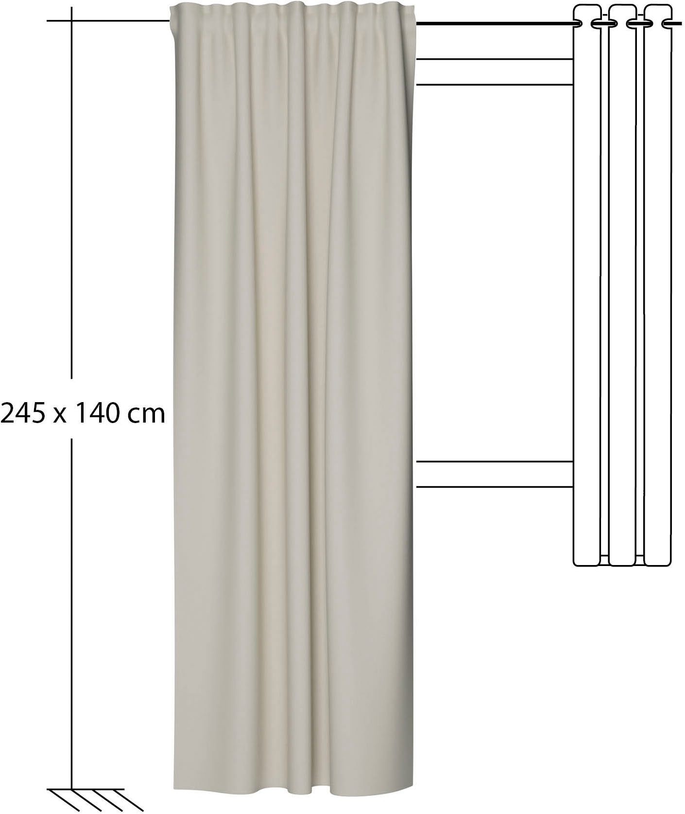 HOMING Vorhang »Kalin« verdeckte Schlaufen 1 Stk. tlg. Fertigschal