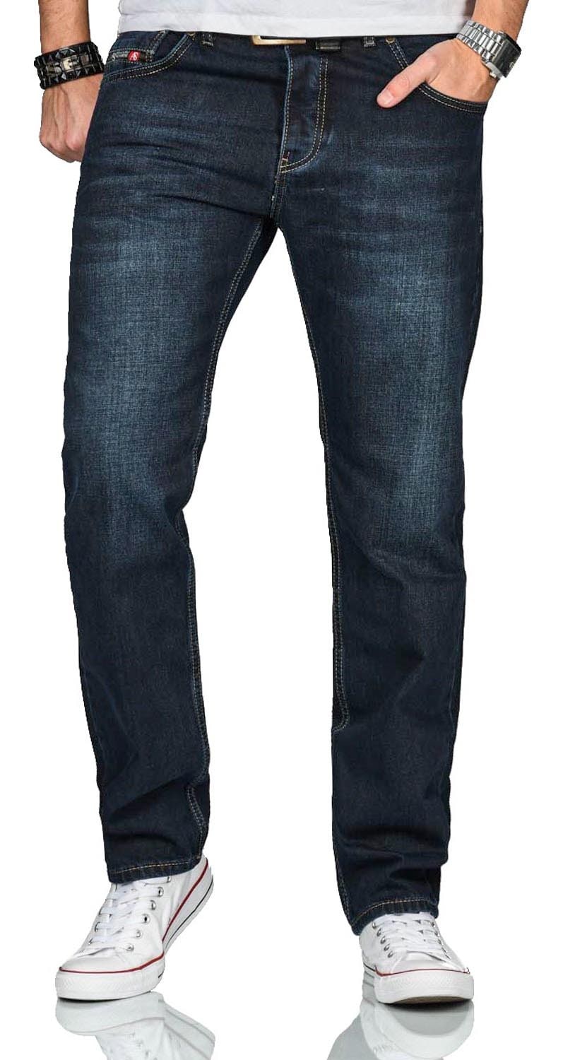 Alessandro Salvarini Regular-fit-Jeans »A. Salvarini Beppo Designer Herren Jeans Hose Basic Jeanshose Comfort Fit«