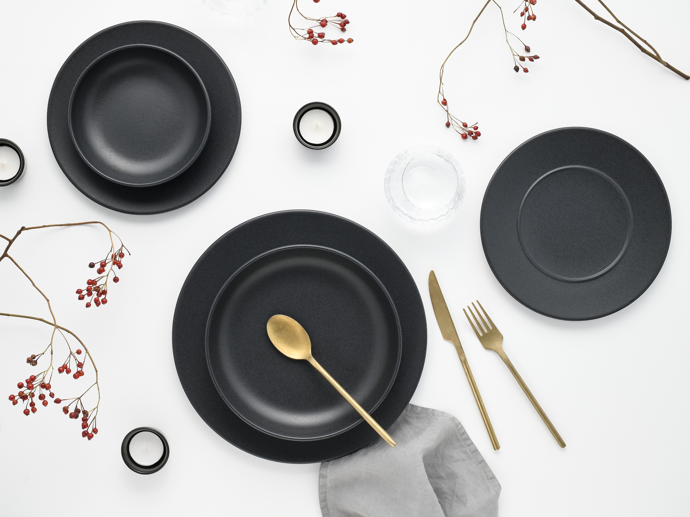CreaTable Teller-Set »Unico, Teller Set, 8-tlg.« Eleganter Flair, Breite Fahne, Edel