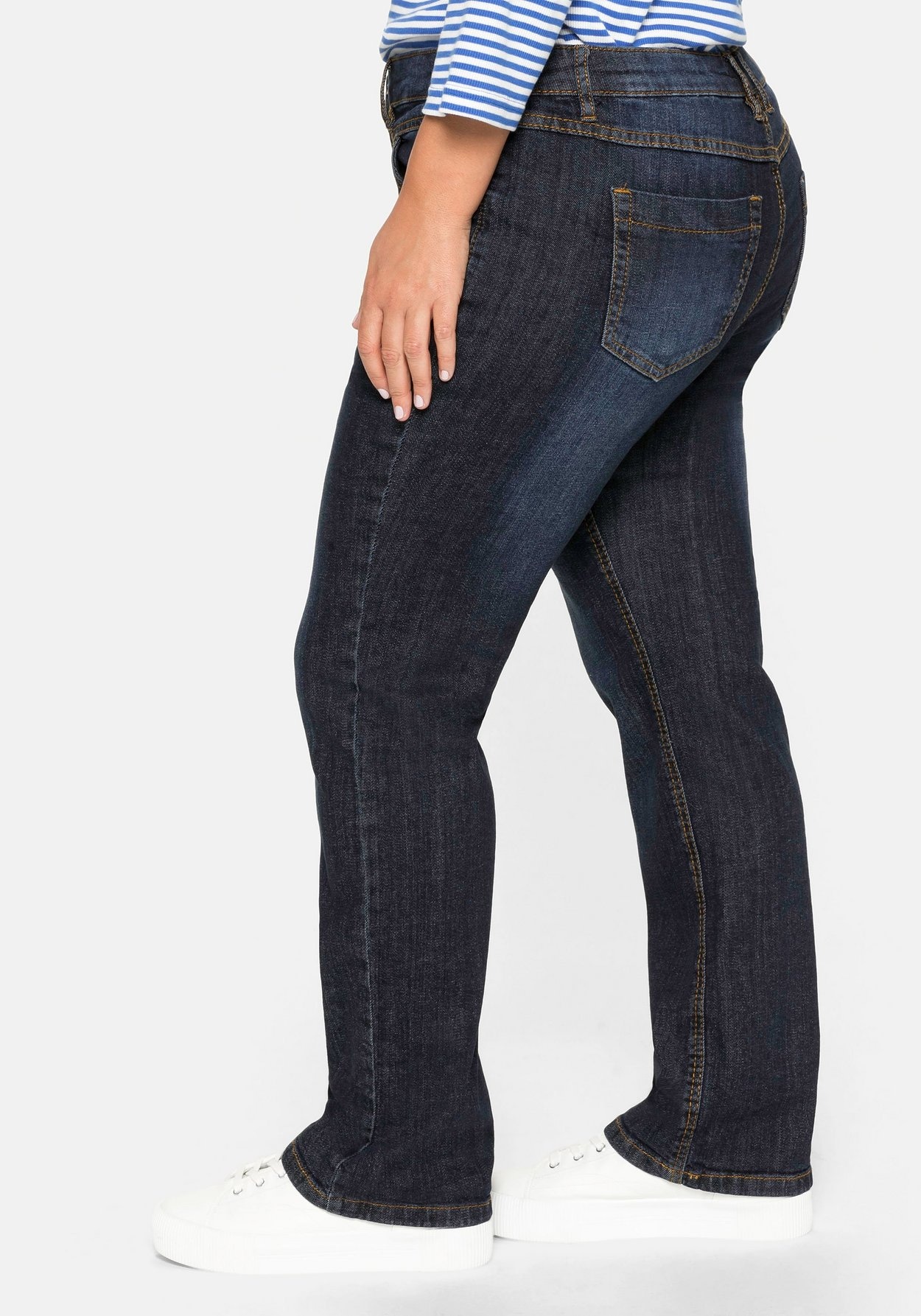 Sheego Stretch-Jeans »Jeans »Die Gerade« mit Used-Effekten«