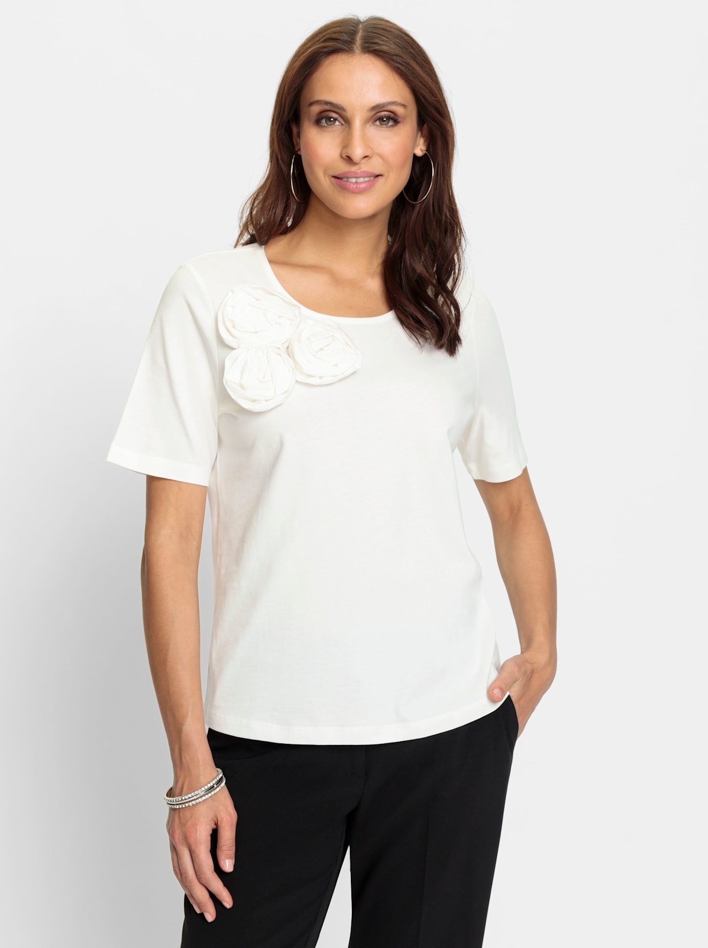 Lady Rundhalsshirt »Kurzarm-Shirt«, (1 tlg.)