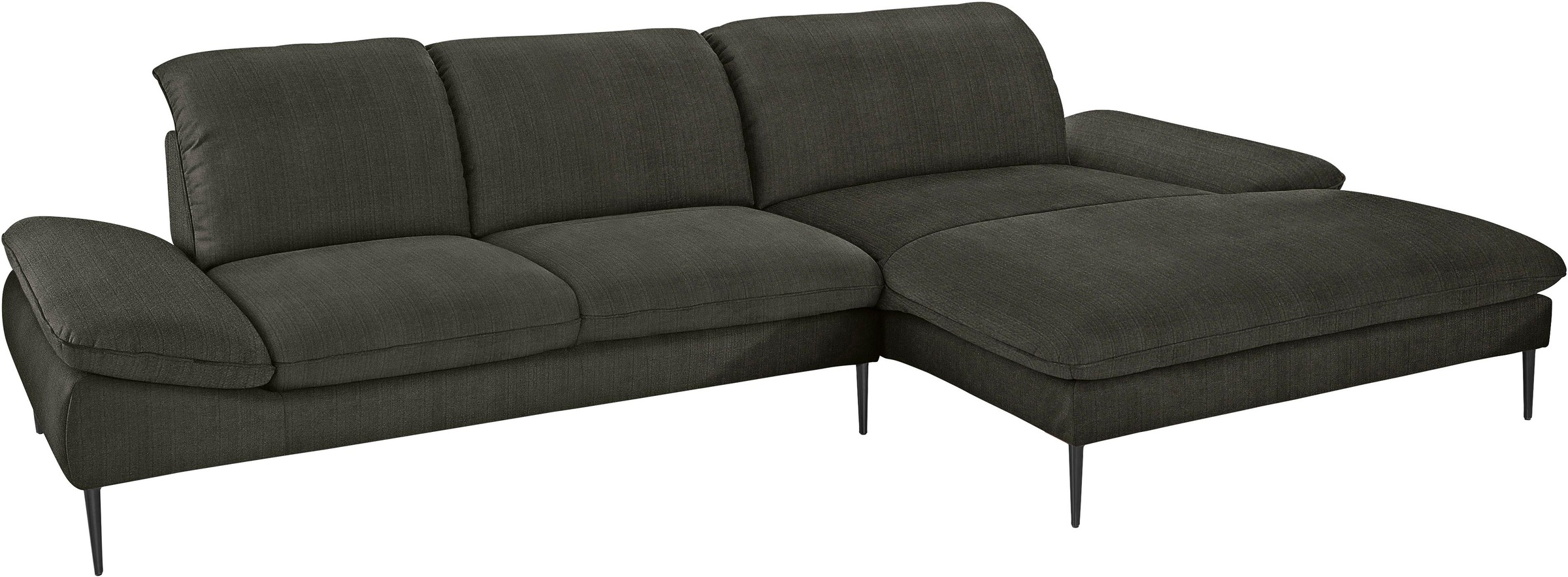 W.SCHILLIG Ecksofa »enjoy&MORE, Designsofa, bequem, zeitlos und elegant, L-Form« Sitztiefenverstellung, Füße schwarz pulverbeschichtet, Breite 340 cm