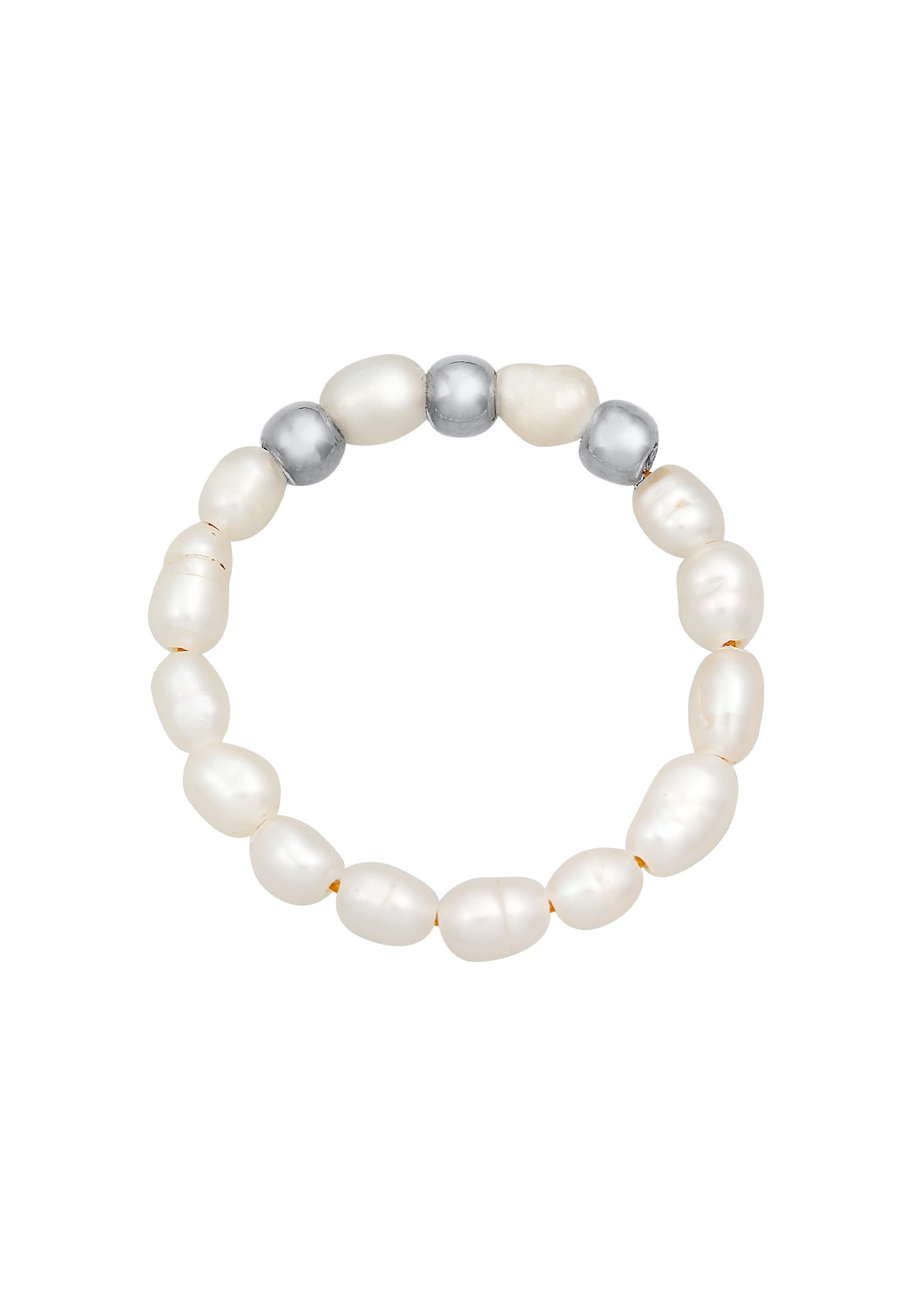 Elli Perlenring »Ring Süßwasserperlen Beads 925 Silber vergoldet«