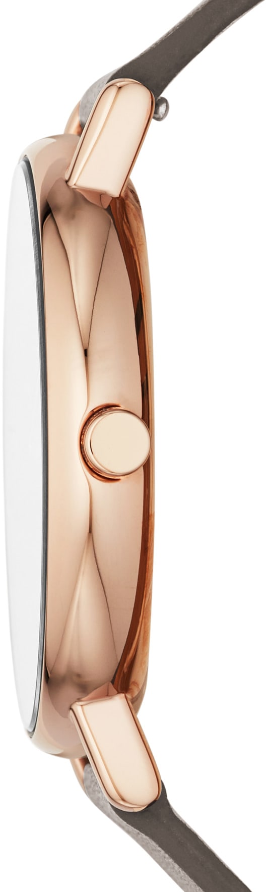Skagen Quarzuhr »SIGNATUR«, Armbanduhr, Damenuhr, Lederarmband, analog