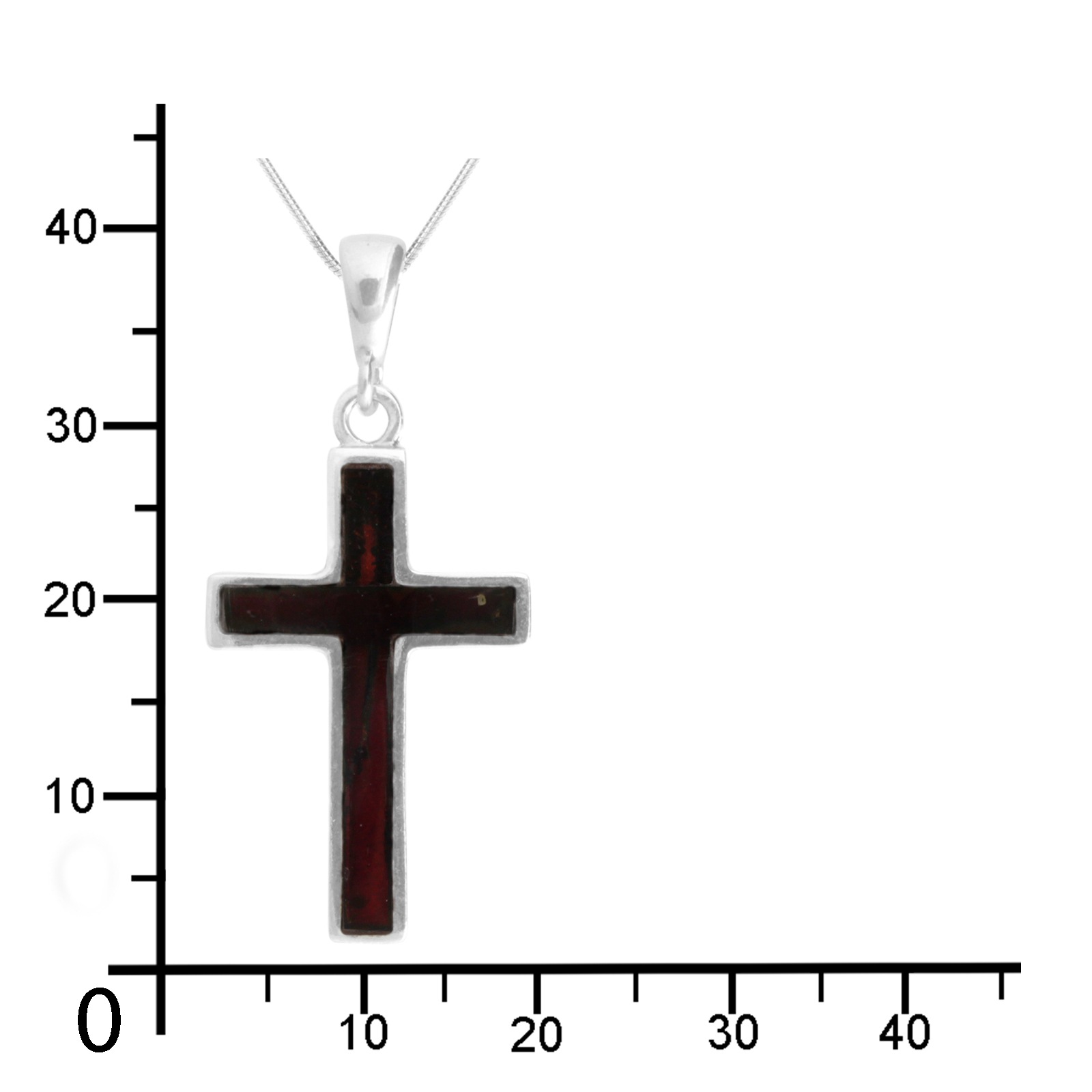 OSTSEE-SCHMUCK Kette mit Anhänger »- Kreuz 28 x 18 mm - Silber 925/000 - Bernstein«