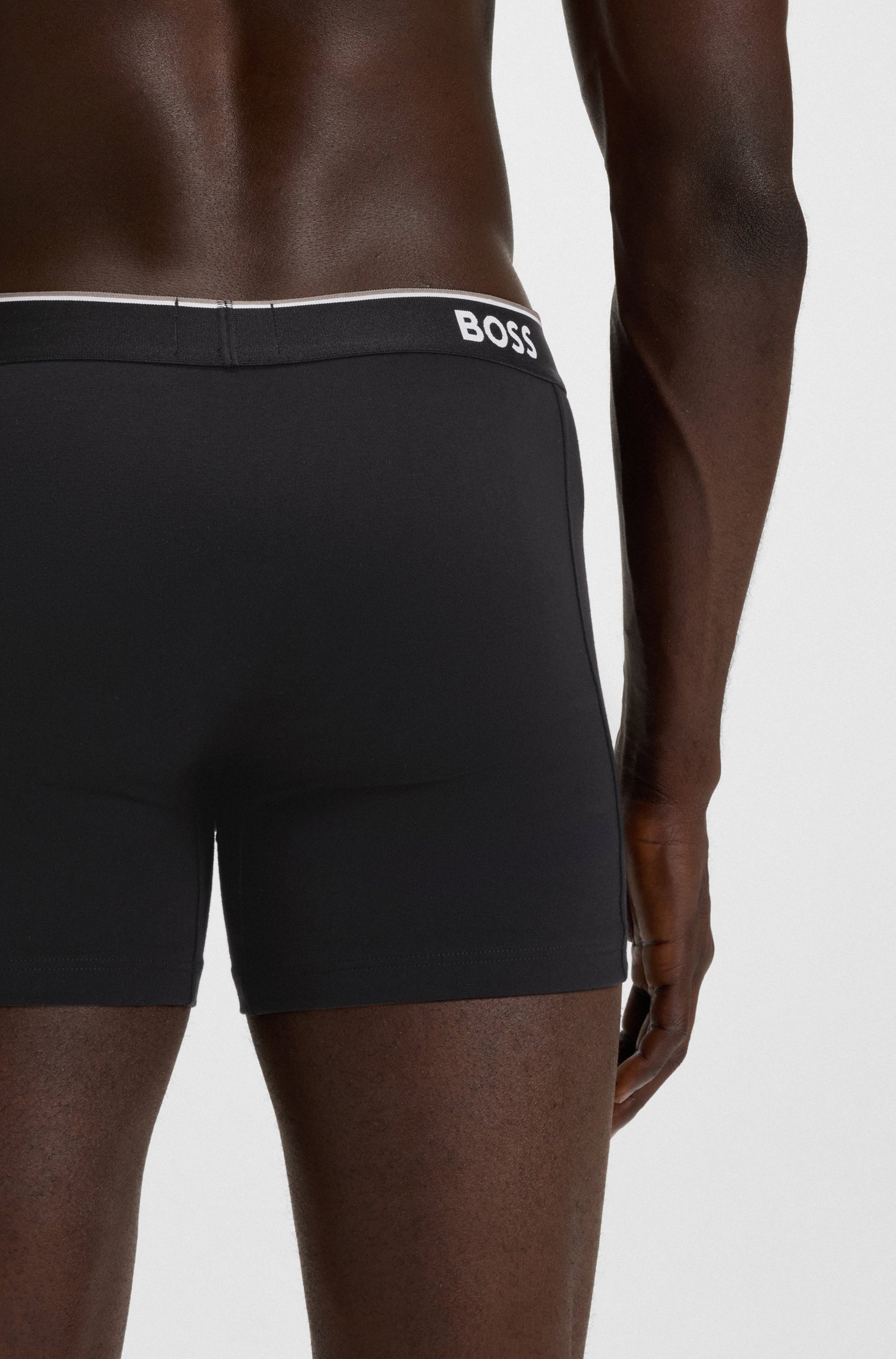 BOSS Langer Boxer »Brief 3 PACK«, mit farblich passendem Webbund