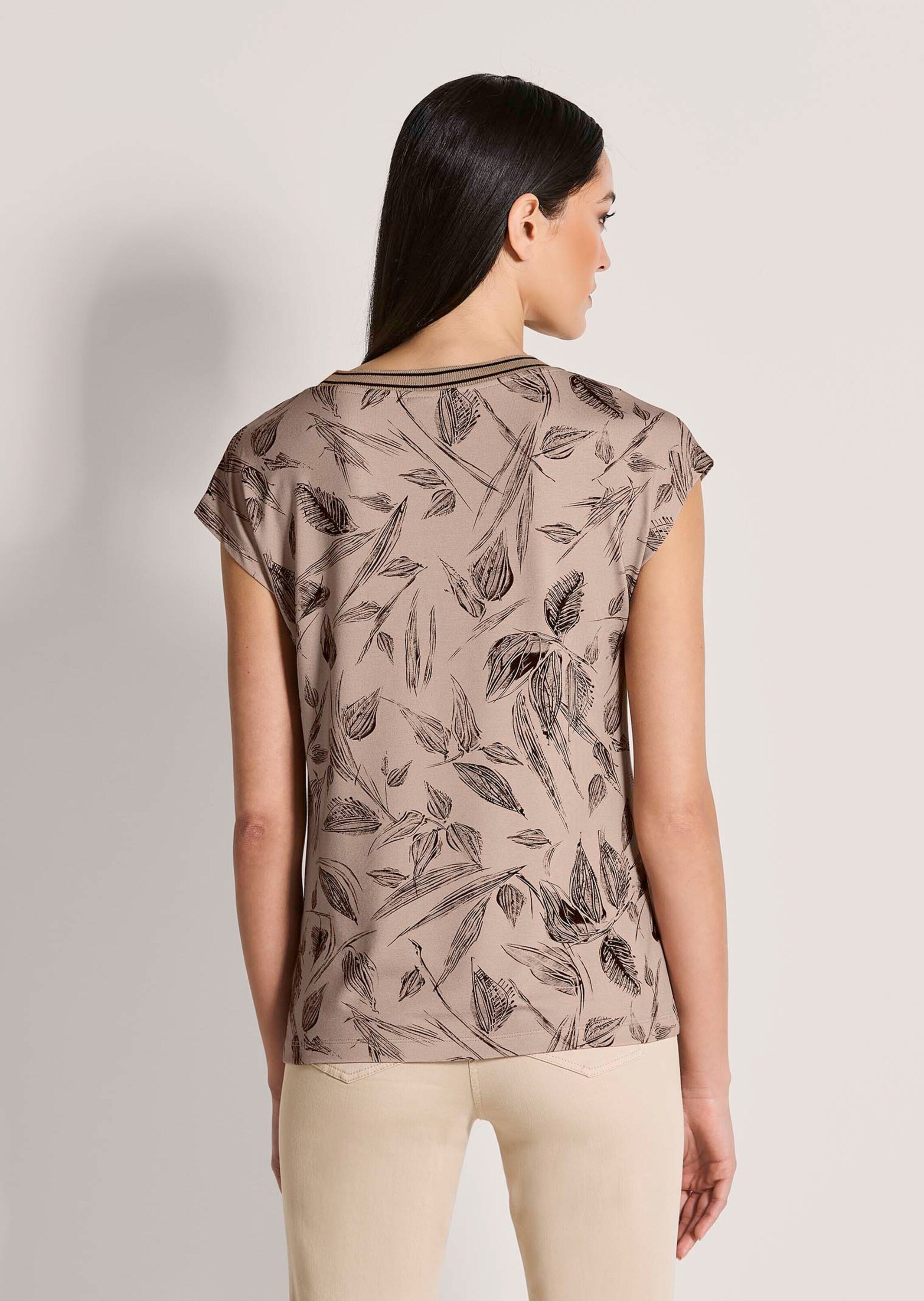 MADELEINE Kurzarmshirt »Printshirt Grafisches Shirt mit All-Over-Print, Kurzarm« Ringelblende