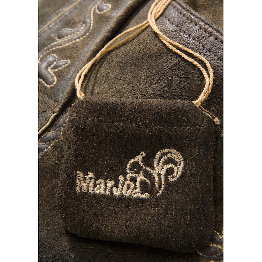 MarJo Trachtenlederhose »Herren«, (2 tlg., mit Gürtel), mit traditioneller Stickerei