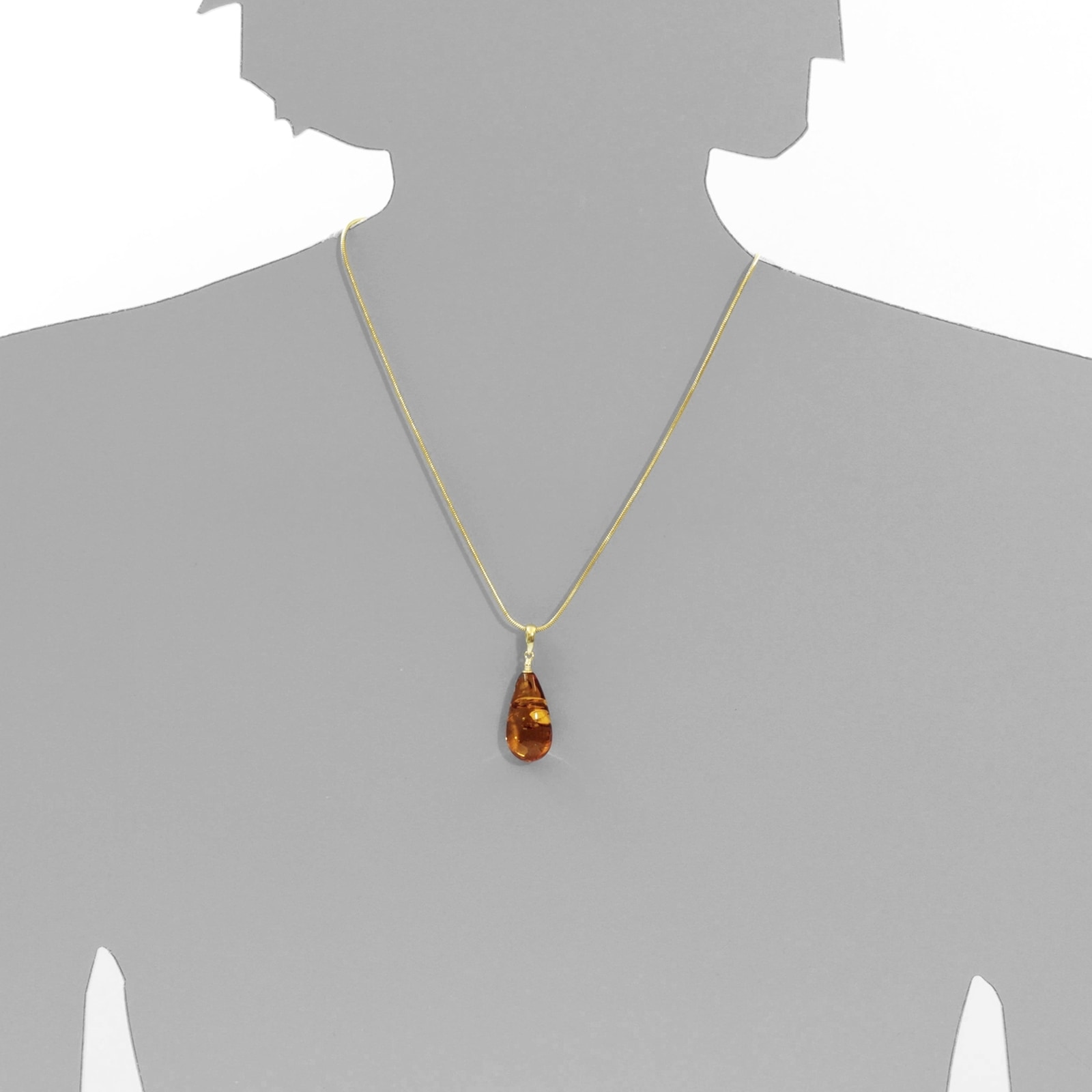 OSTSEE-SCHMUCK Kettenanhänger »- Klassisch 30 mm - Gold 333/000 - Bernstein -,«
