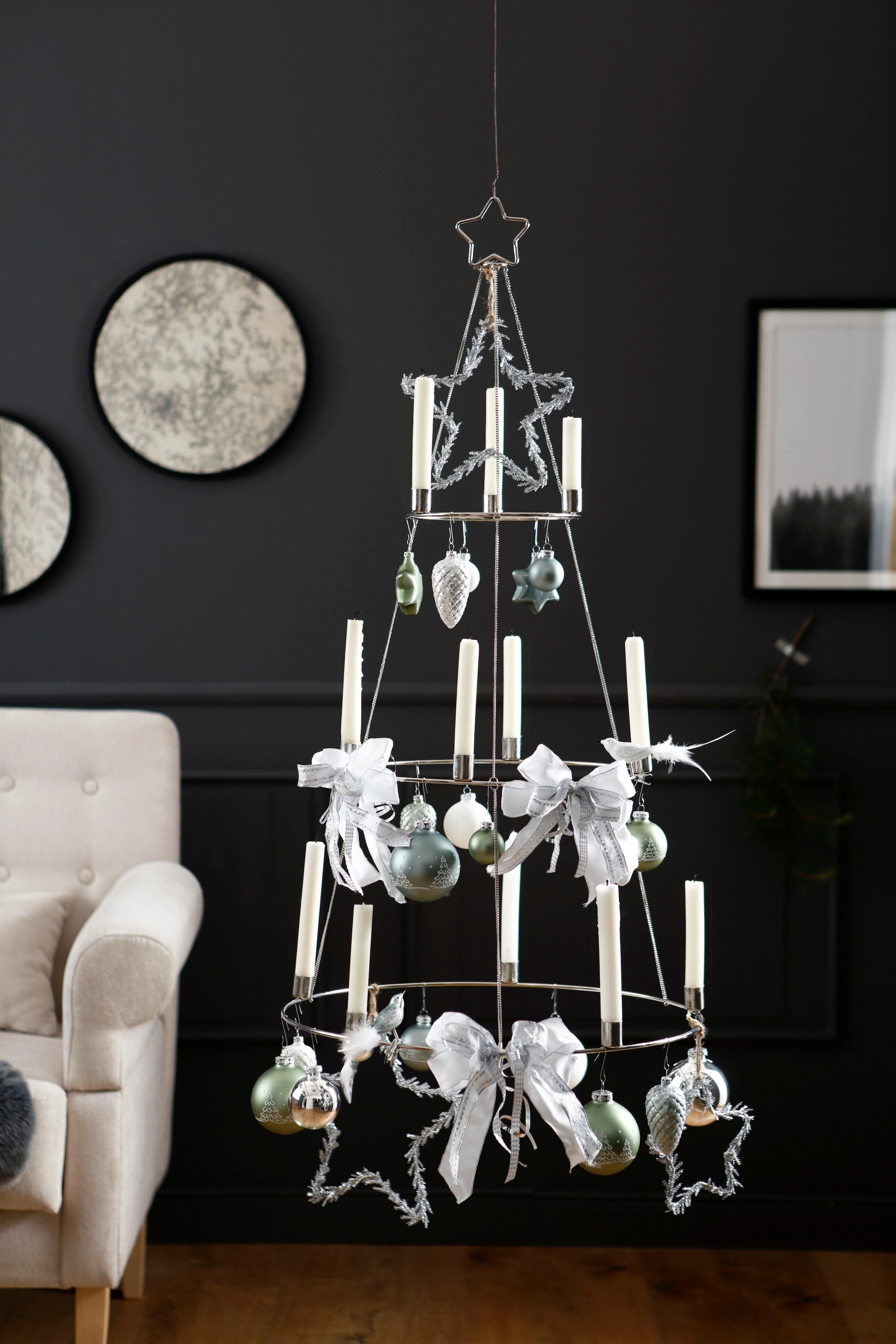 Creativ deco Dekostern »Weihnachtsstern, Glitter, Weihnachtsdeko«, (9 St.)