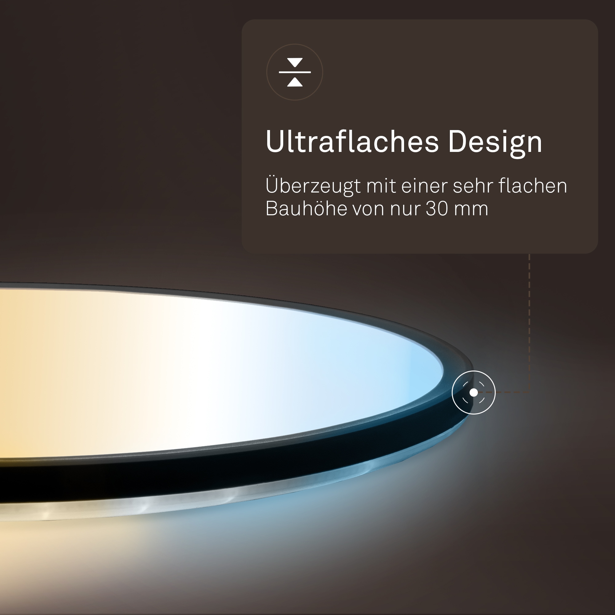 B.K.Licht LED Panel »SHALLOW« LED-Board 1 Stk. warmweiß - kaltweiß 42x3 cm, Badlampe, Badezimmer, Küche, Wohnzimmer