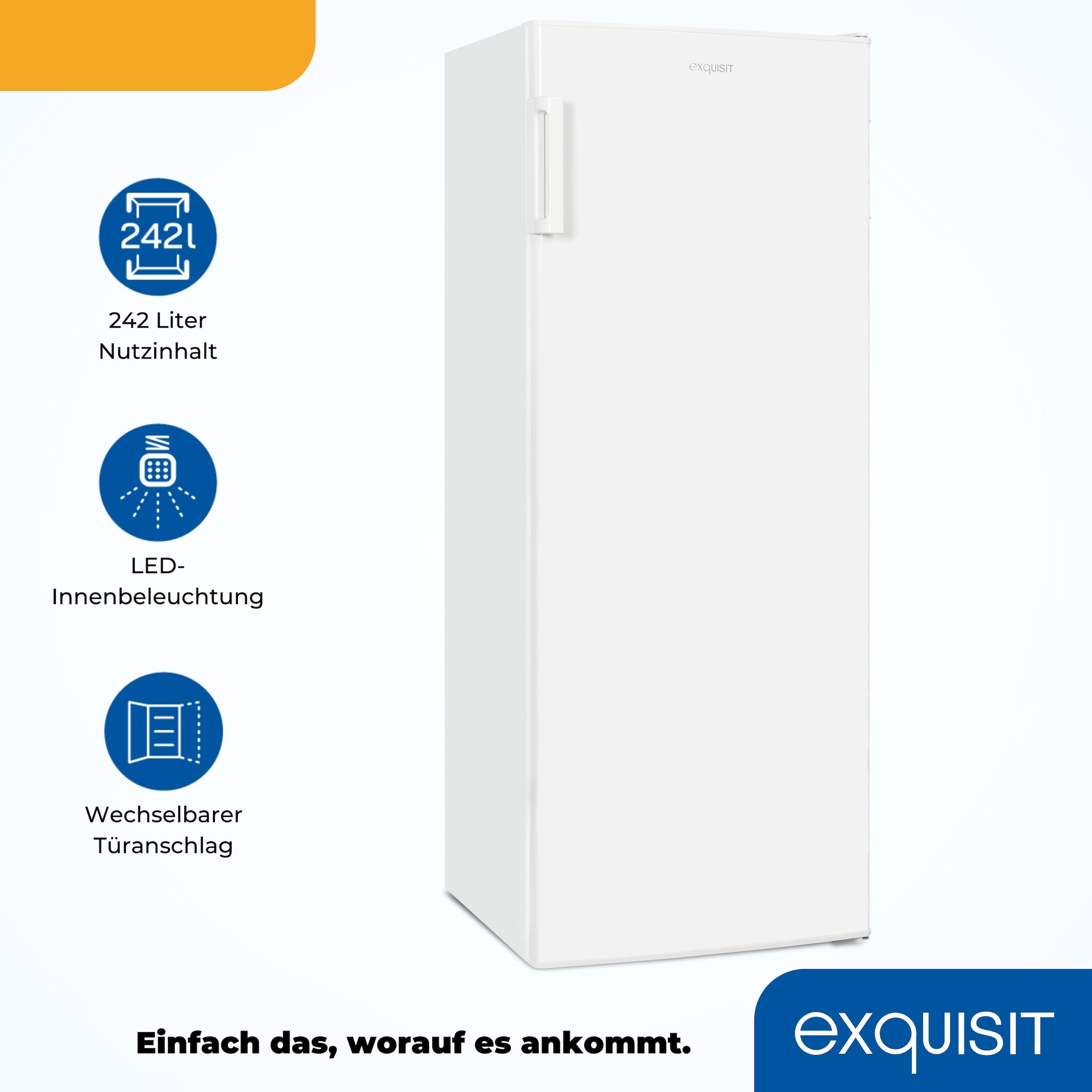 exquisit Kühlschrank »KS320-V-H-040E weiss« 142,6 cm hoch 54,4 cm breit Großzügiger Kühlraum für mehr Frische und beste Übersicht