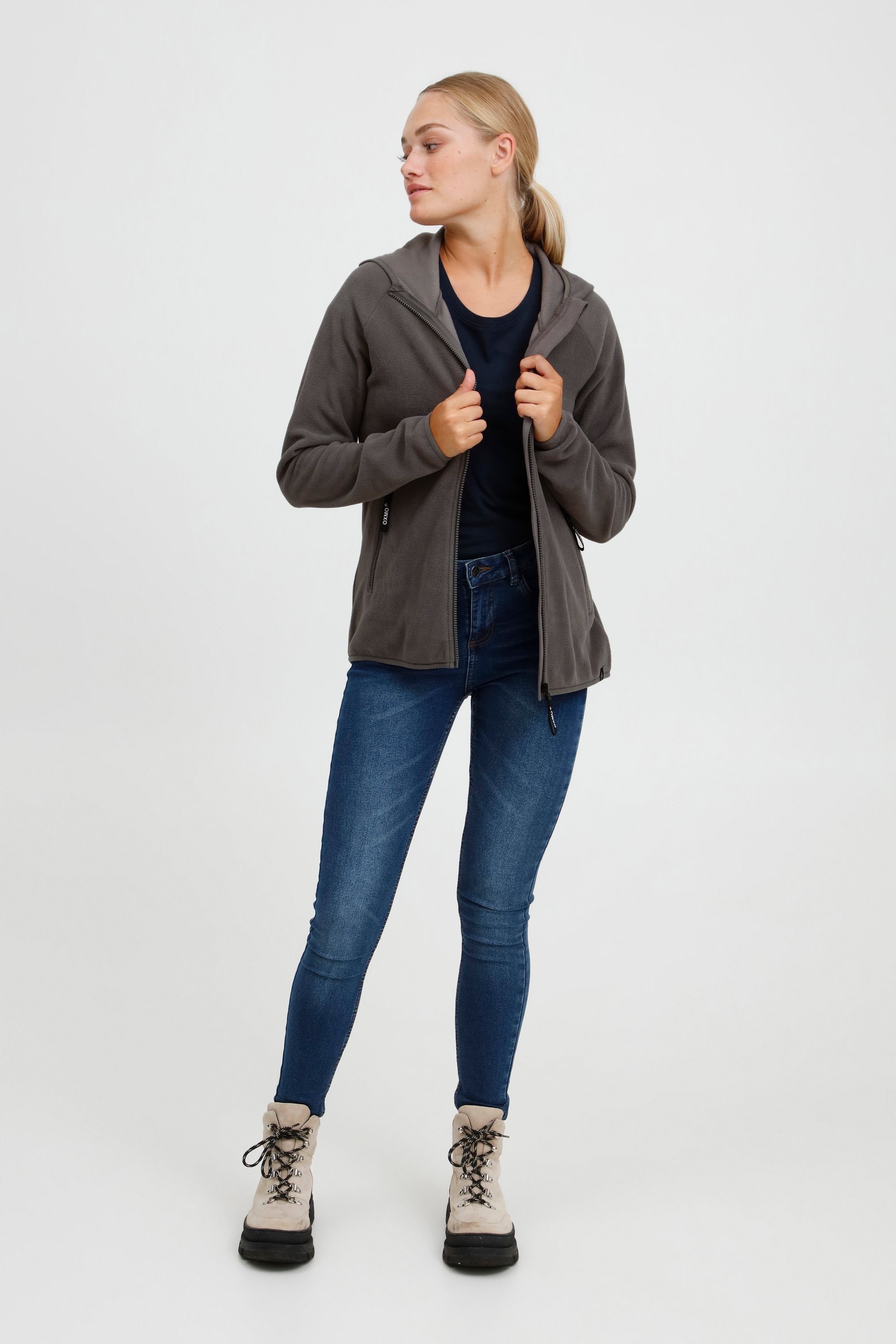 OXMO Fleecejacke »Fleecejacke OXFinja«, mit Kapuze