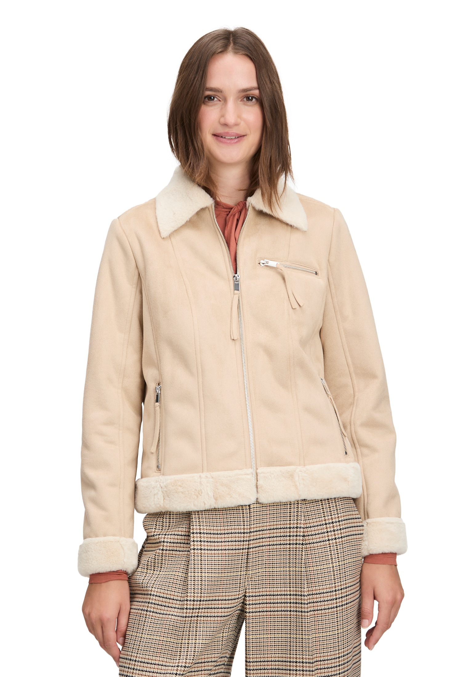 Cartoon Jackenblazer »Bikerjacke mit Kunstfellkragen«