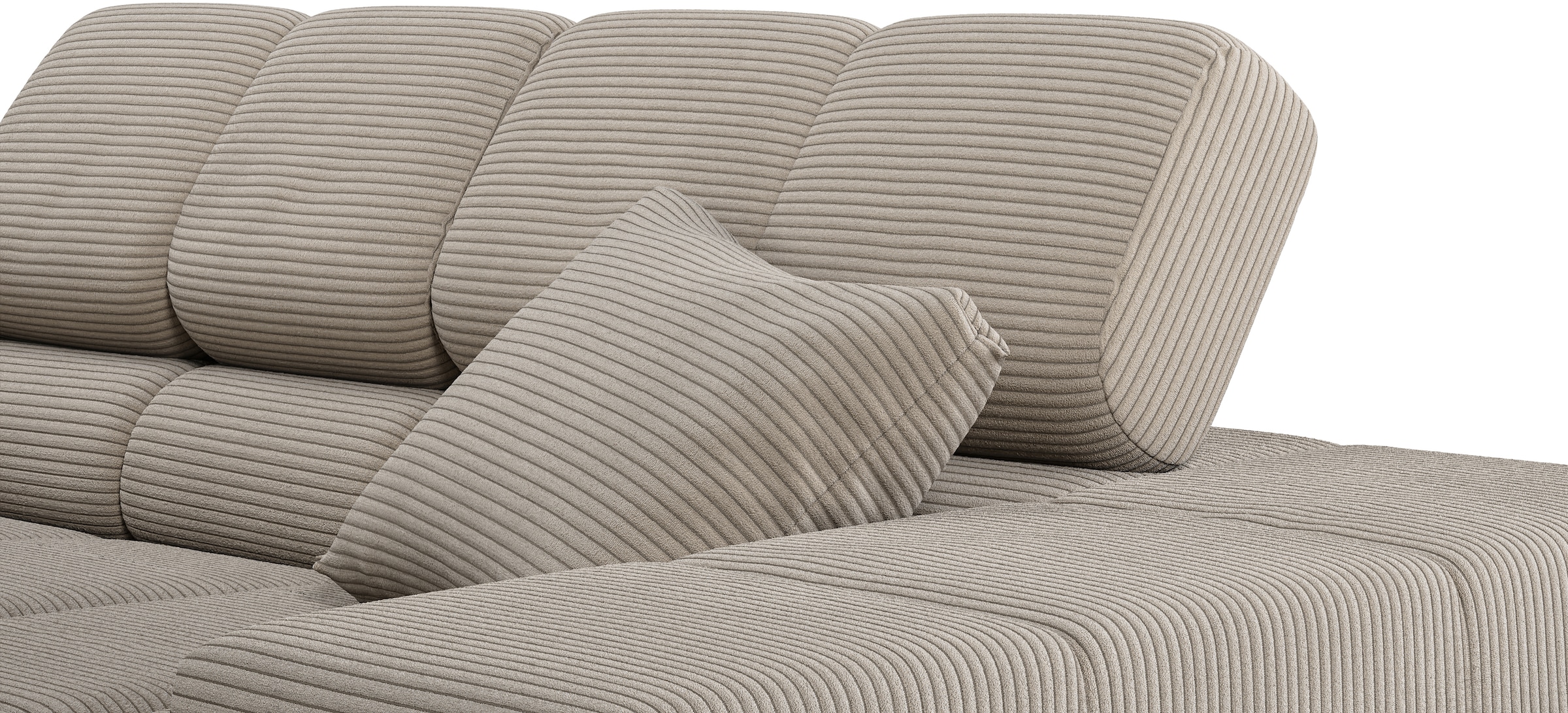 Home affaire Ecksofa »Ancona incl. Kopfteilverstellung, OTTOs Choice, Breite 319cm, L-Form« wahlweise motorische Sitztiefenverstellung, auch in Cord + Easy Care