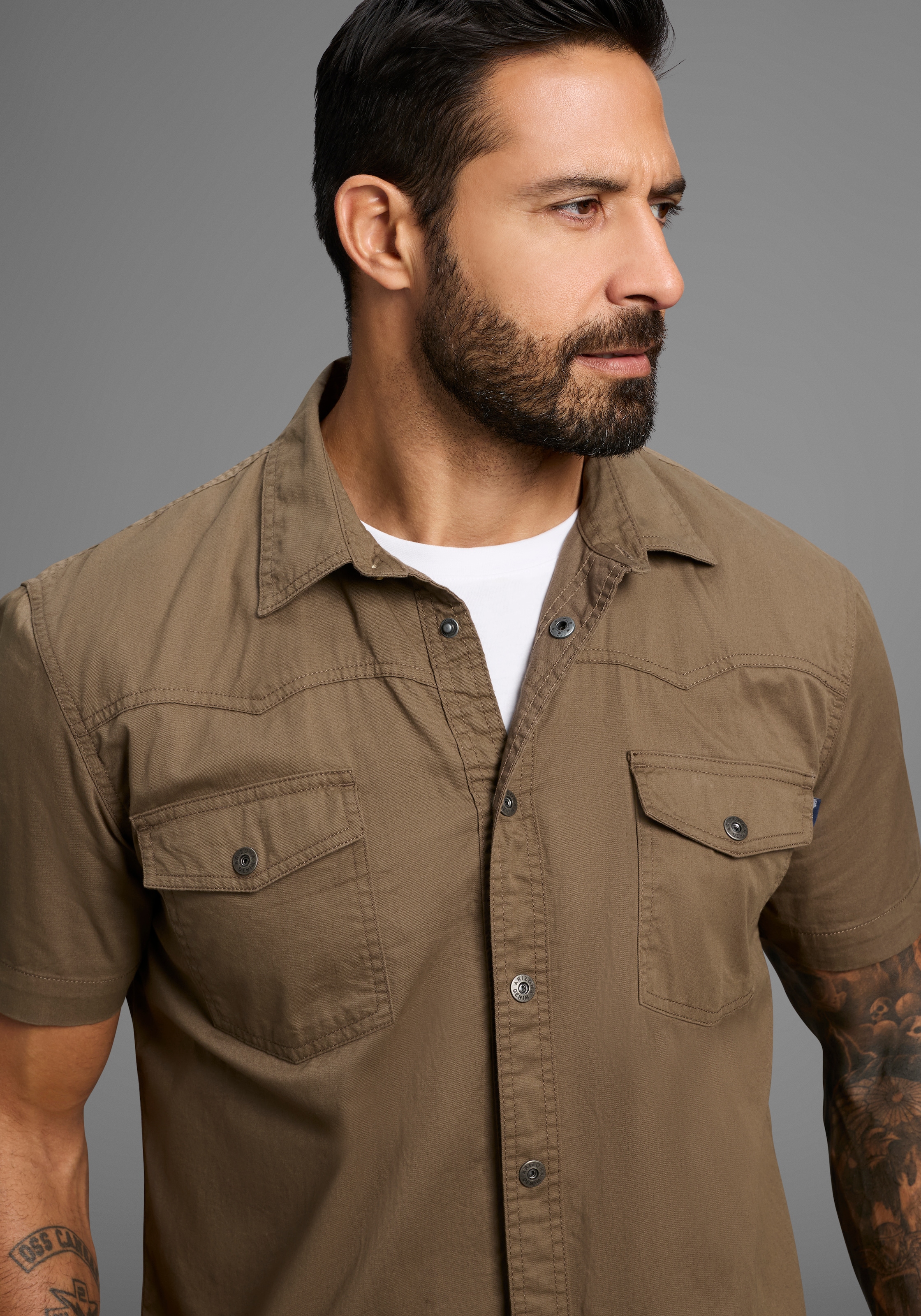 Arizona Kurzarmhemd, im Western-Stil