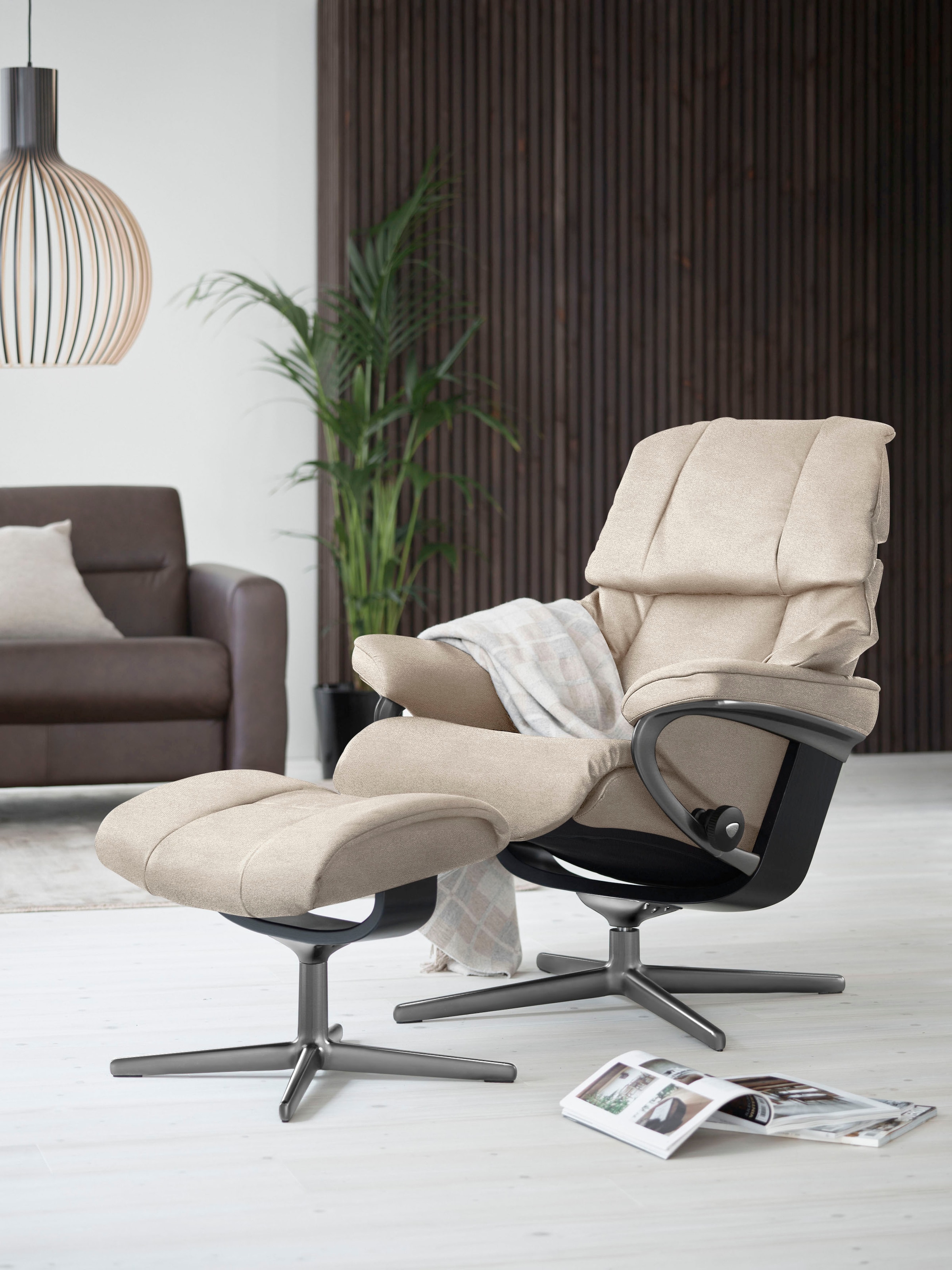 Stressless® Fußhocker »Reno«, mit Cross Base, Größe S, M & L, Holzakzent Schwarz