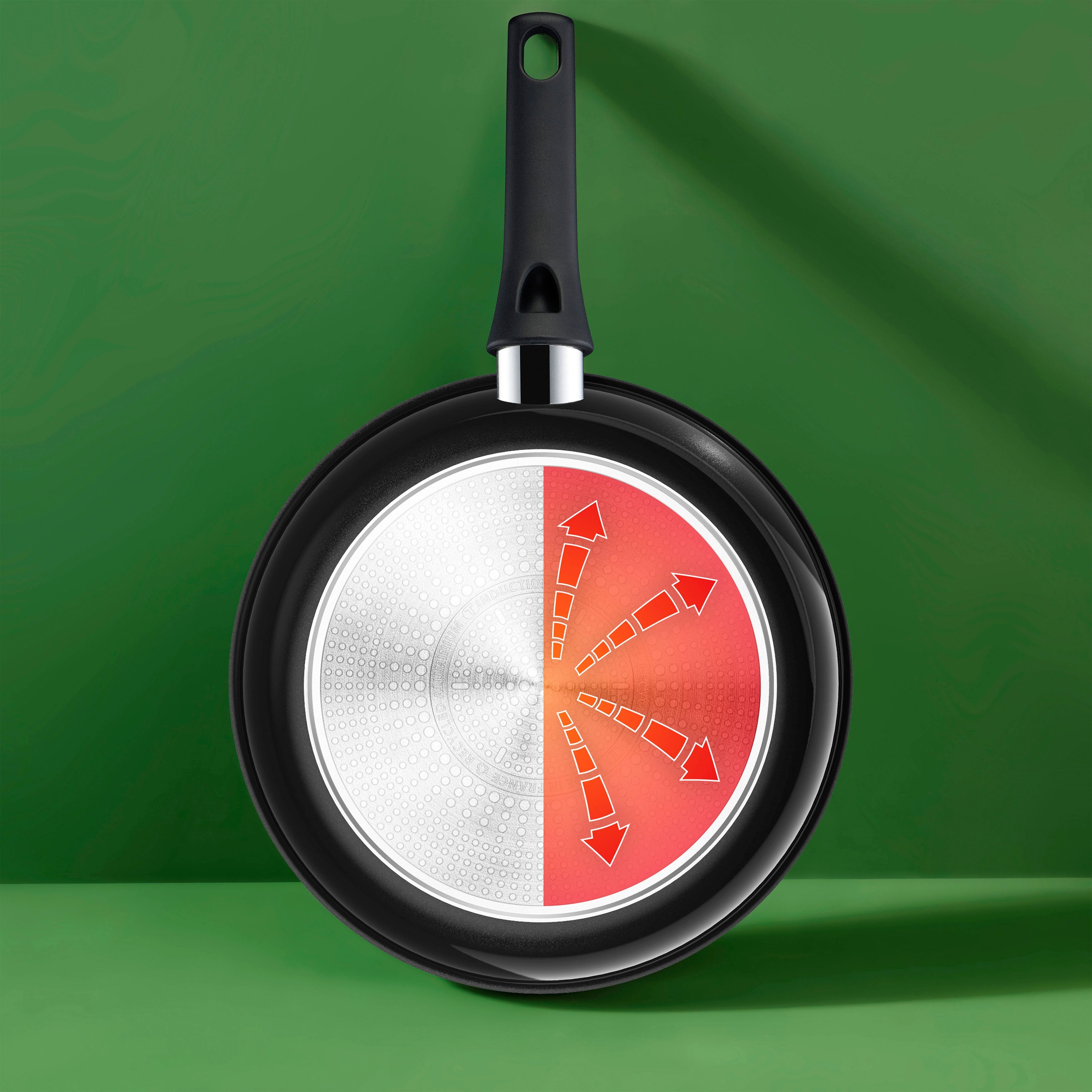 Tefal Bratpfanne »Renew On Black«, Aluminium, (1 tlg.), umweltfreundlich, recycelt, Thermo-Signal, geeignet für Induktion