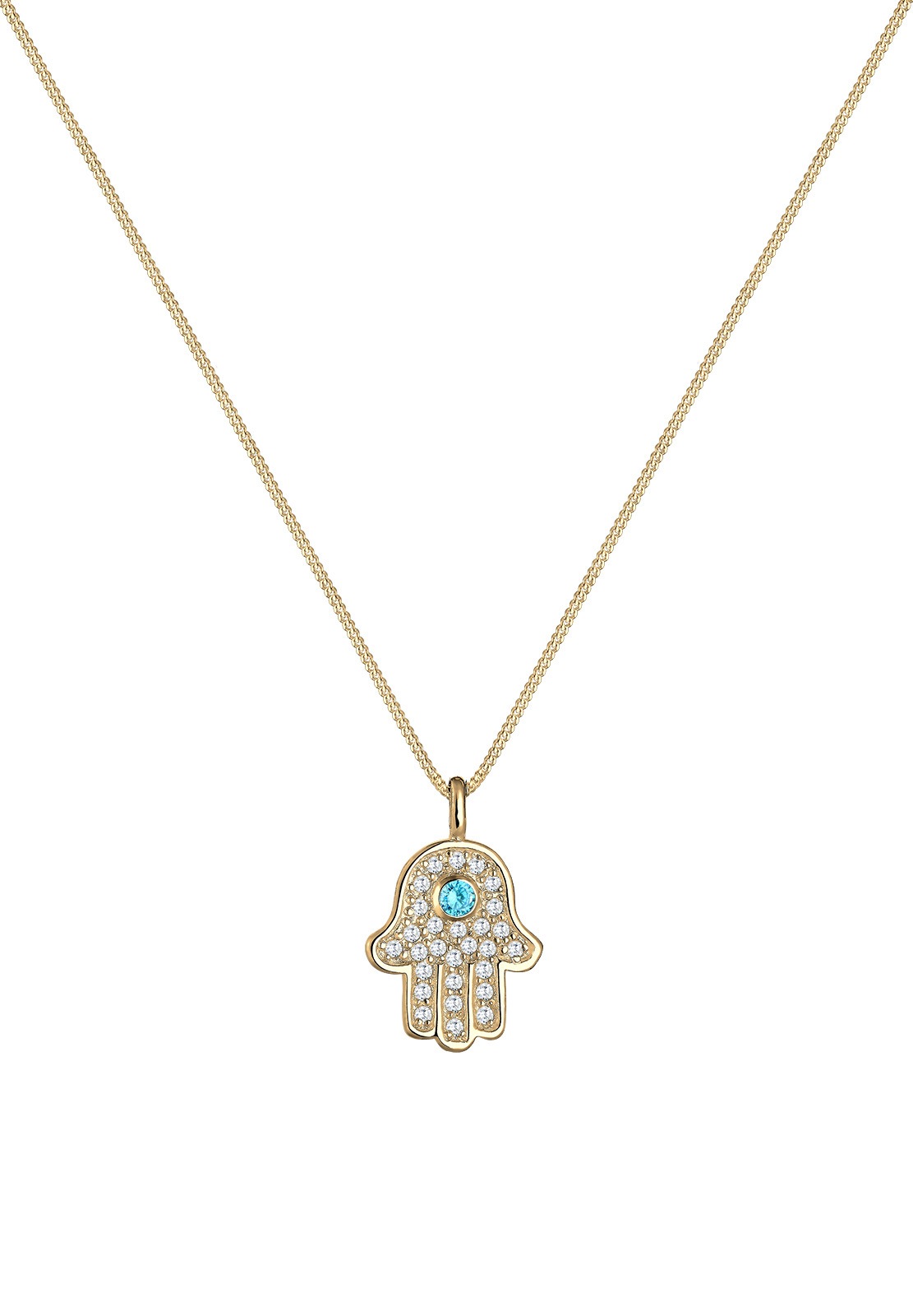 Elli Silberkette »Halskette Hamsa Hand der Fatima Zirkonia 925 Silber«