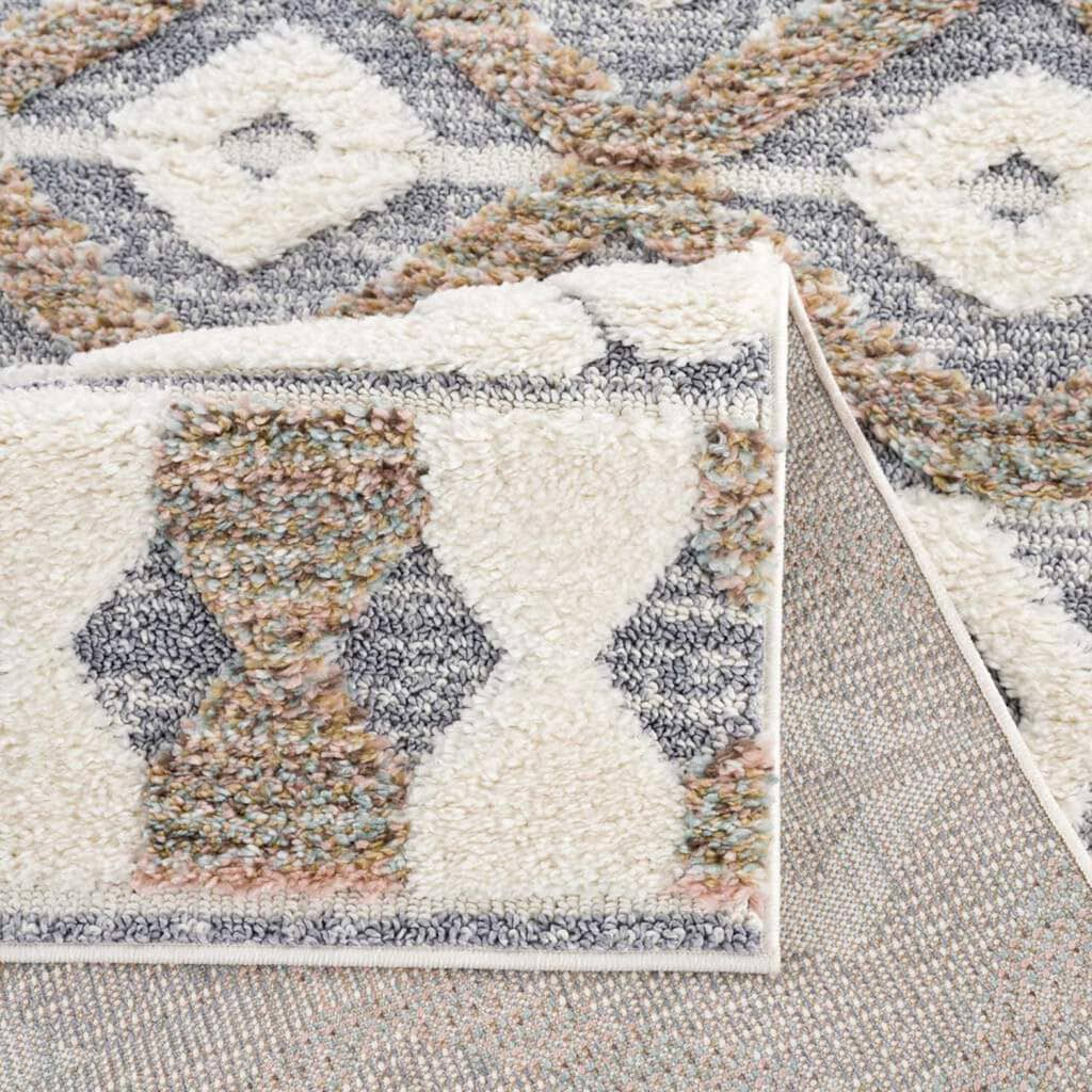 Carpet City Hochflor-Teppich »Focus 3050«, rechteckig, Boho-Teppich, besonders weich, 3D-Effekt, Rauten Design