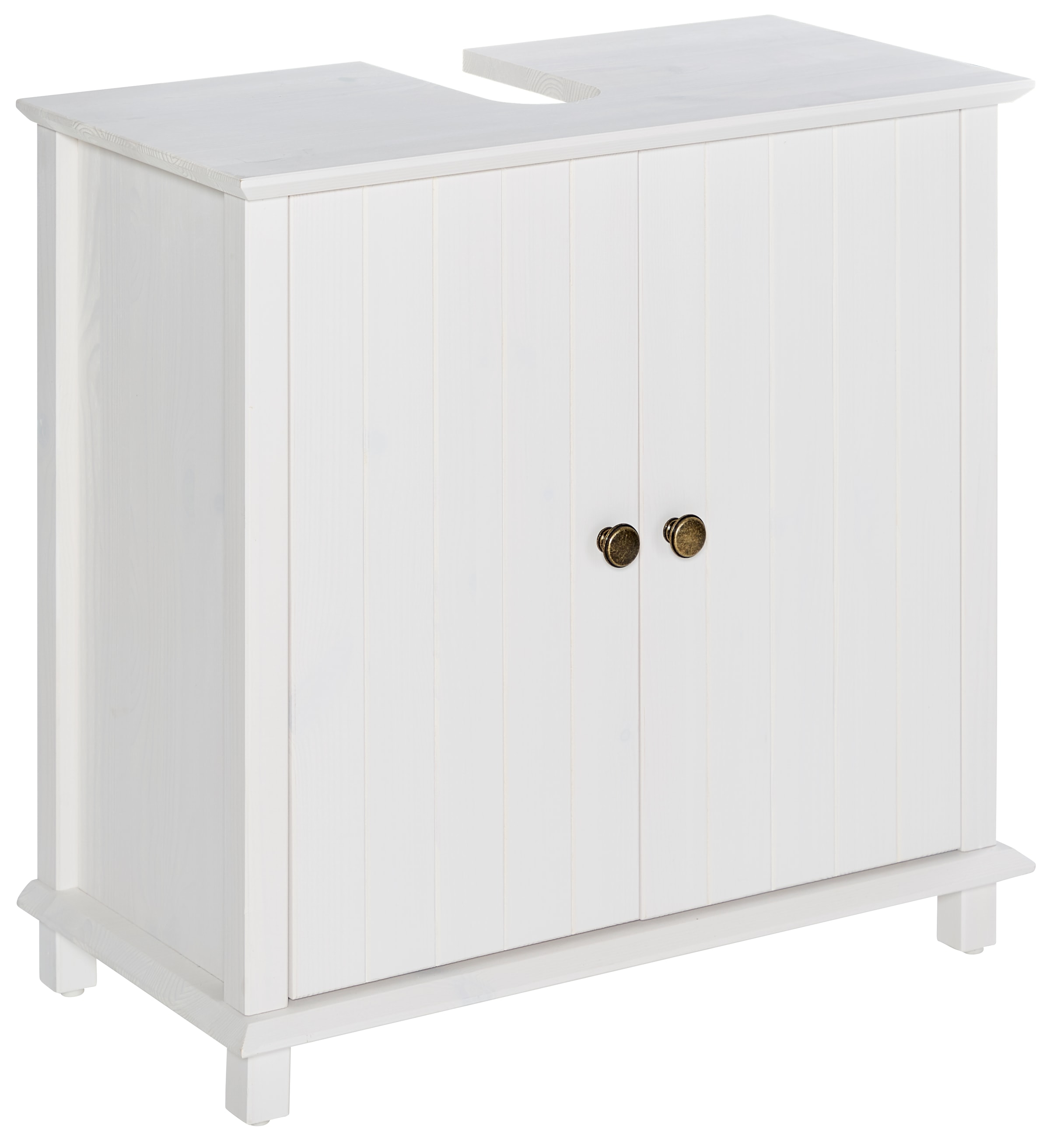 Home affaire Waschbeckenunterschrank »Vili«, Breite 60 cm, Badezimmerschrank aus Massivholz, Metallgriffe