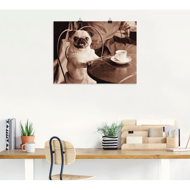 Artland Wandbild »Kaffee Mops«, Haustiere, (1 St.), als Leinwandbild, Poster,  Wandaufkleber in verschied. Größen kaufen bei OTTO