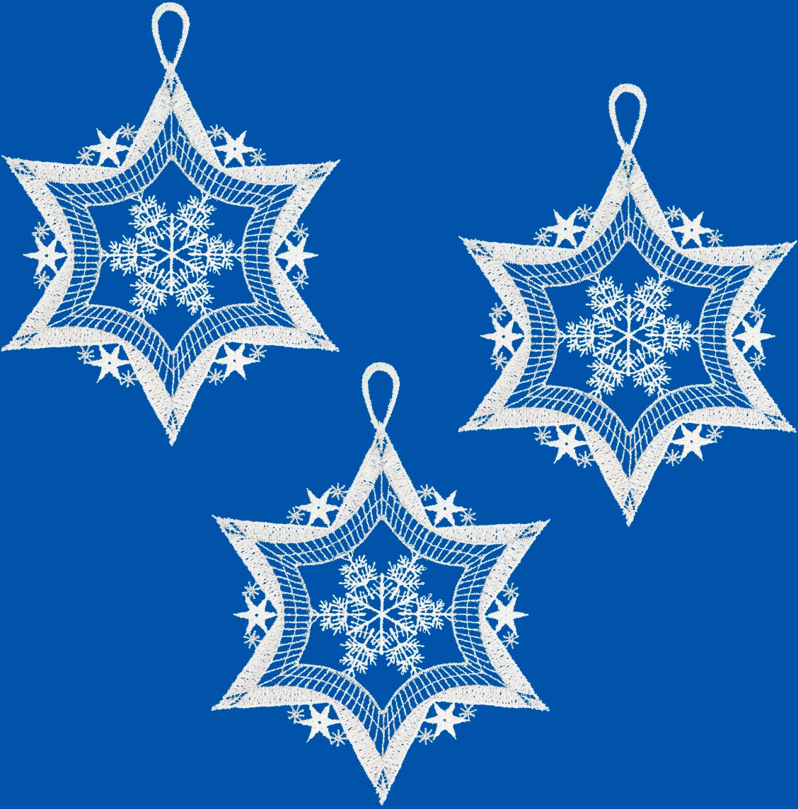 W. Reuter & Sohn - Plauener Spitze® Fensterbild »Stern 3er Set« Made in Germany