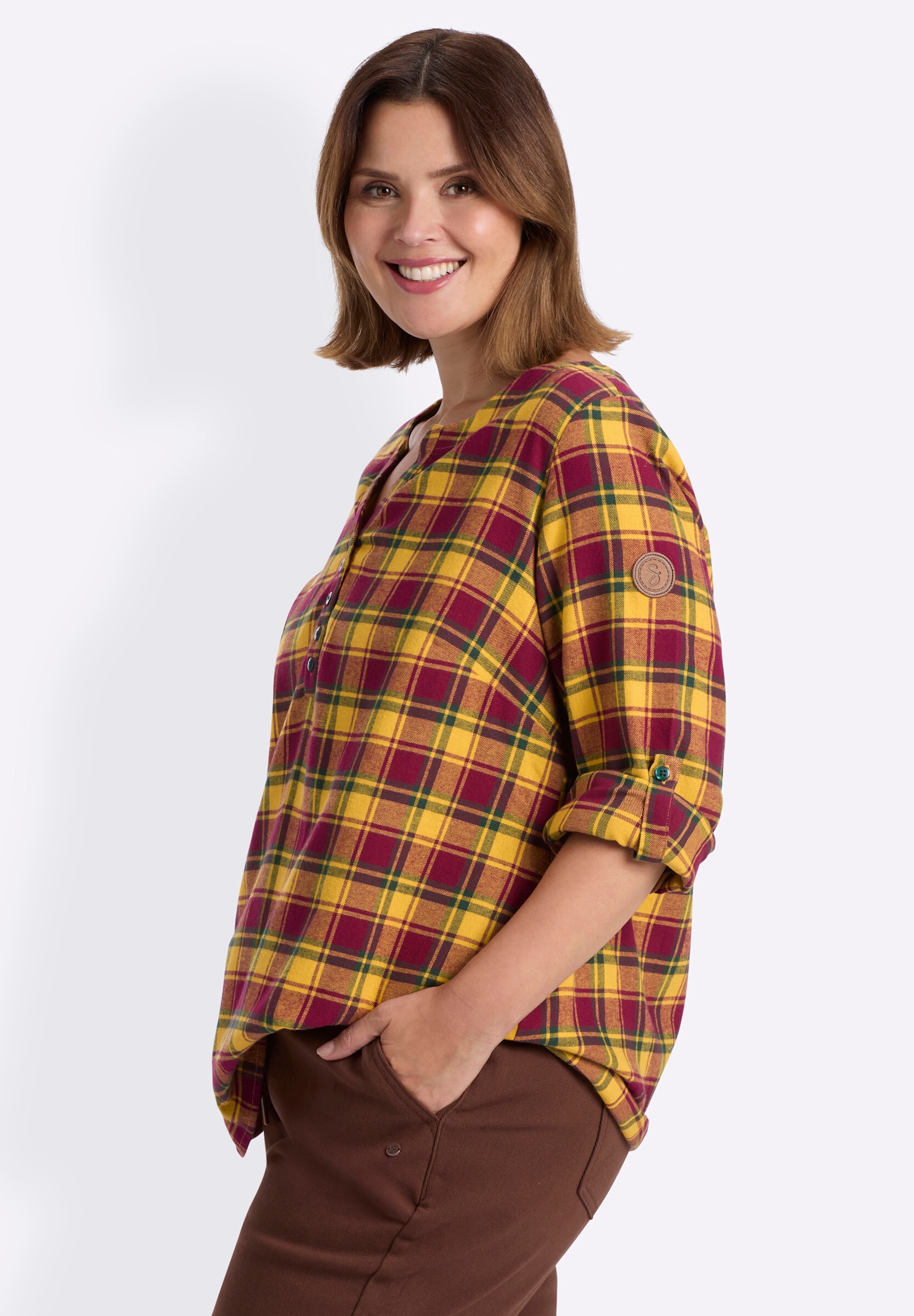 Sheego Longbluse »Tunika Tunika mit Karo-Muster«