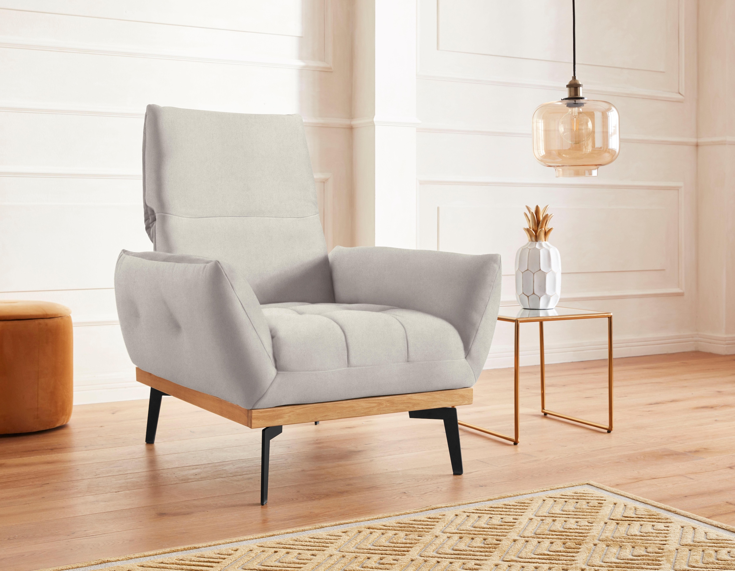 exxpo - sofa fashion Sessel »Palic, Loungesessel mit Rückenverstellung, hoher Entspannungskomfort« inklusive Rückenverstellung. Vom Sessel zum Hochlehner. Relaxsessel