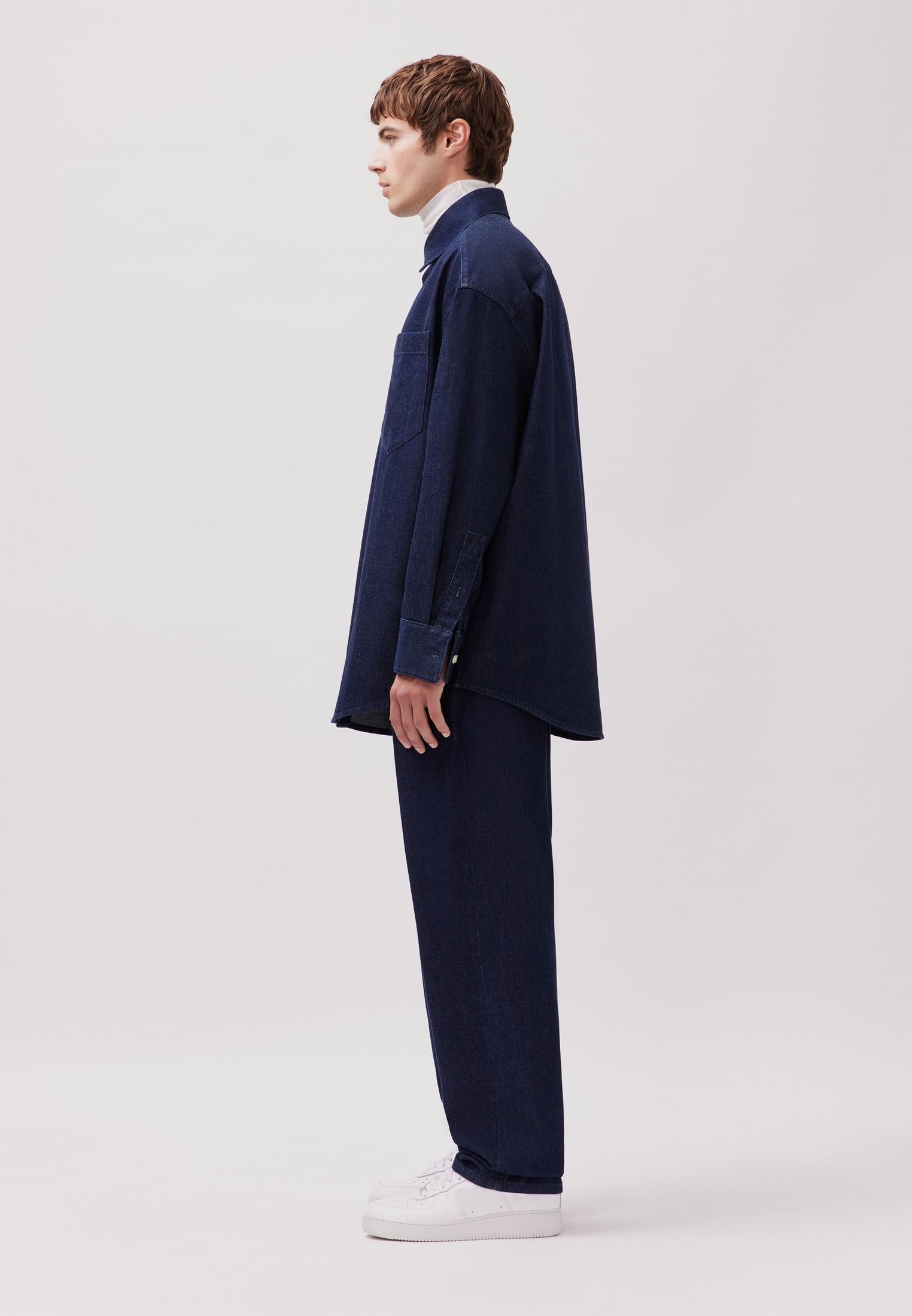 studio seidensticker Kurzarmhemd, Oversized 1/1 Kentkragen Denim