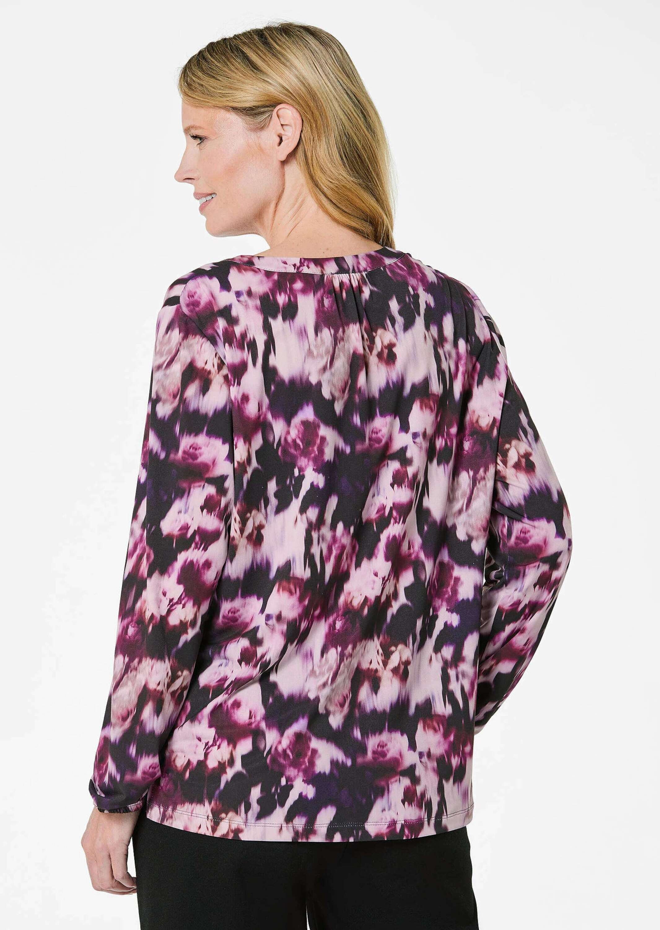 GOLDNER Kurzarmbluse »Elegantes Blusenshirt mit V-Ausschnitt« Schulterpasse mit Kräuselung