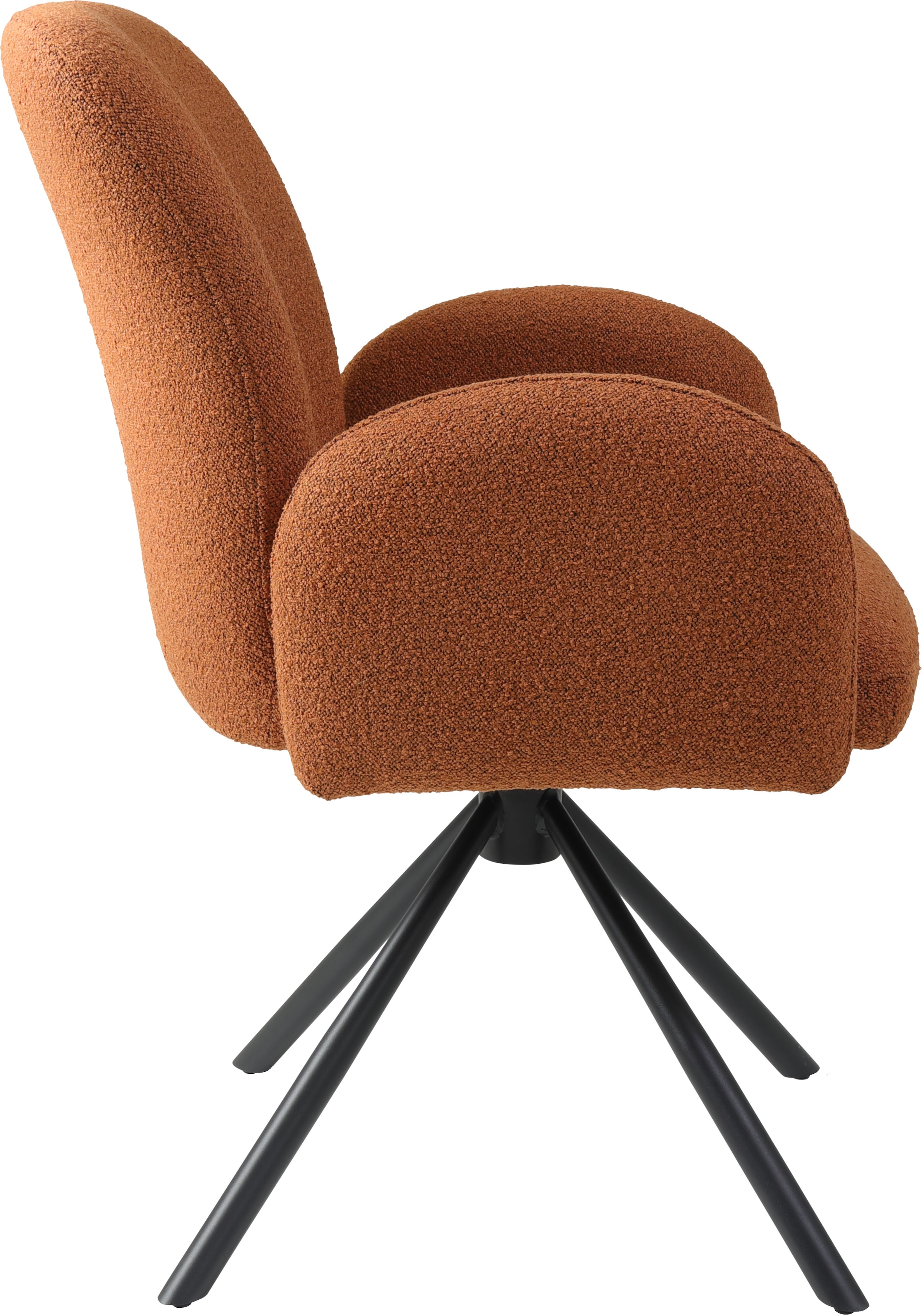 TOM TAILOR HOME Armlehnstuhl »PEBBLE ARMCHAIR«, (Set), 2 St., Webstoff Bouclé, Esszimmerstuhl, mit Armlehnen, 4-Fußgestell, 140 kg belastbar, drehbar