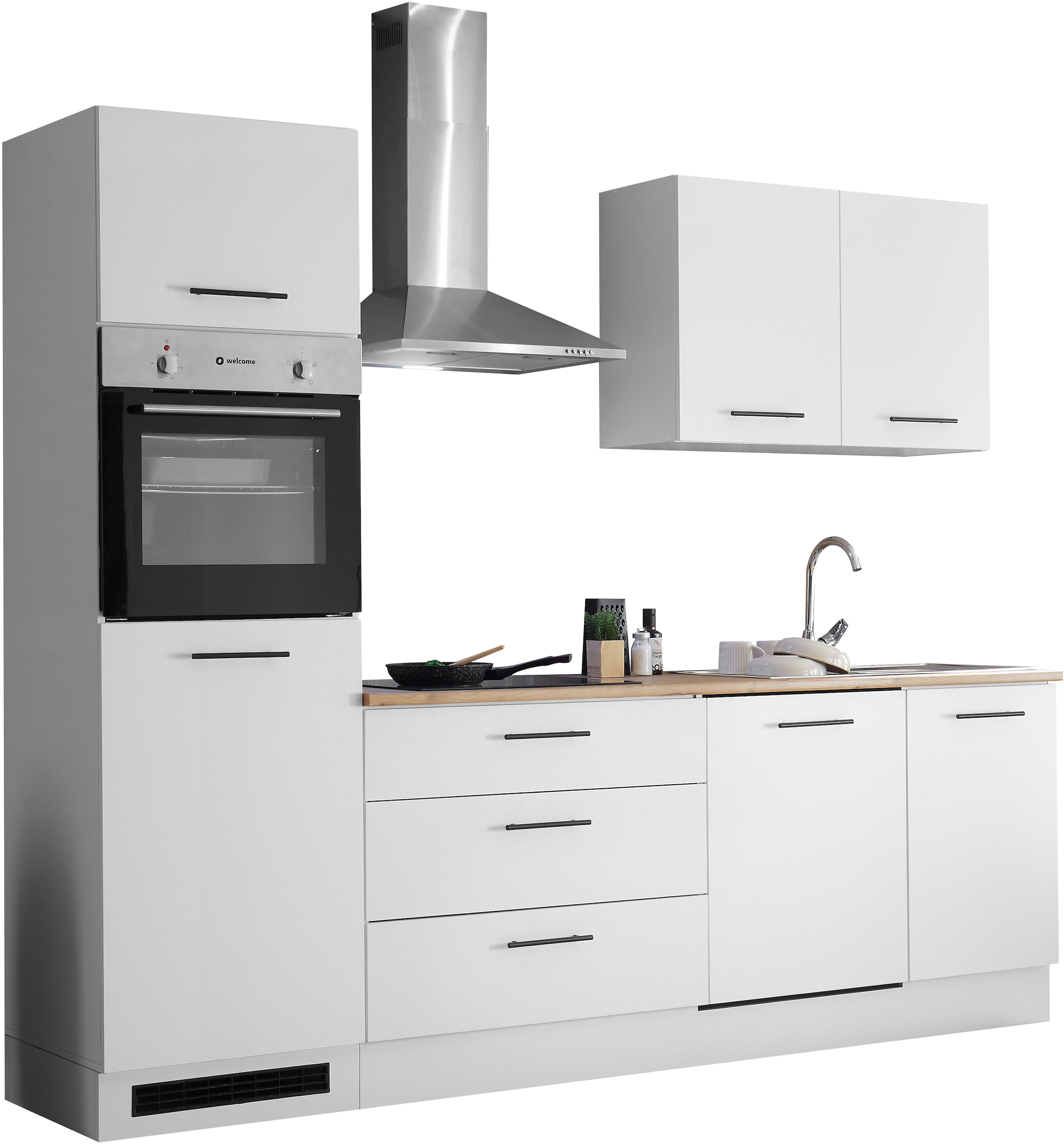 BASIC by Balculina Küchenzeile »Tirol B/H/T 250x212x60 cm« Breite 250 cm, wahlweise mit E-Geräten